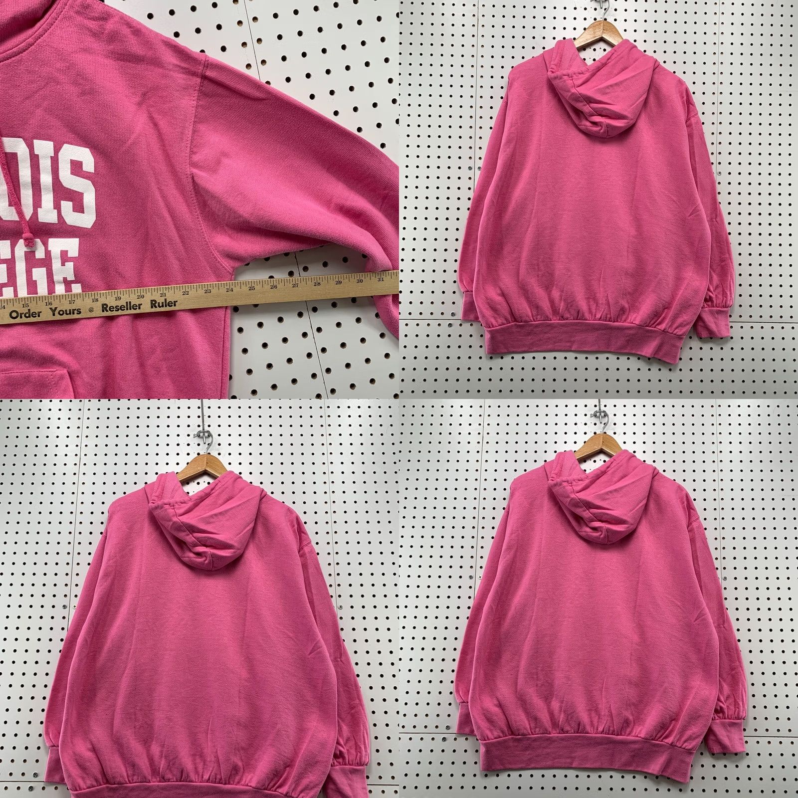 Pinko VINTAGE Illinois College Hoodie Sweatshirt Womens XL Pink Hooded Pullover Size XL / US 12-14 / IT 48-50 - 10 Thumbnail