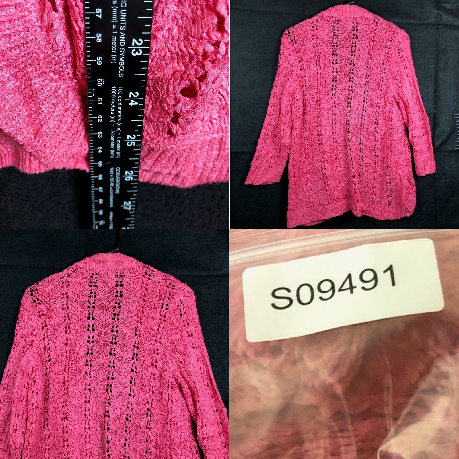 Vintage Chicos Womens Cardigan Sweater Pink Open Front Knit Long Sleeve S Regular Knit Style Open-Knit Casual Winter Fall Spring Summer 0 (S) Ladies Womens Size S / US 4 / IT 40 - 8 Thumbnail