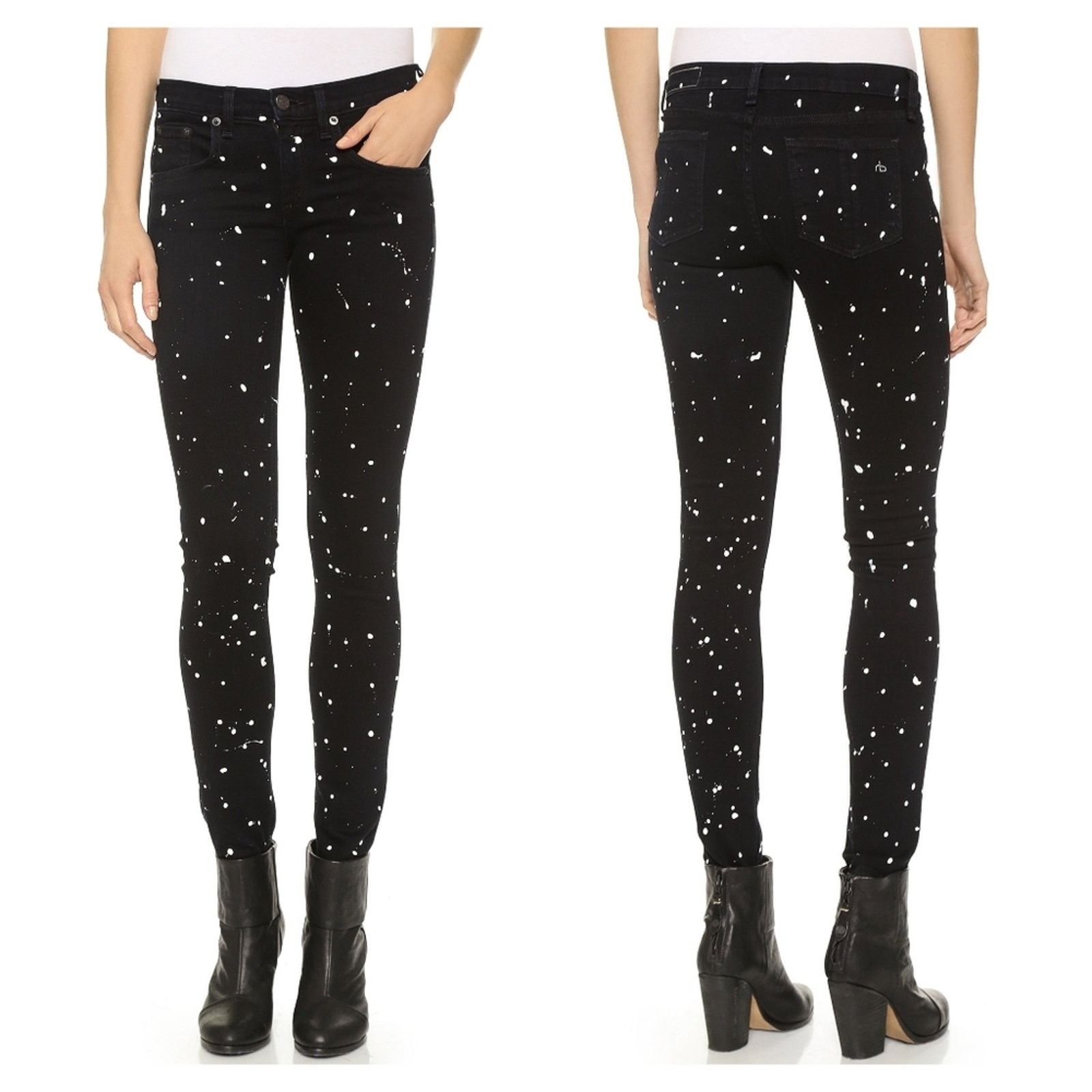 Rag & Bone Rag & Bone Paint Splatter Skinny Jeans Sz 24 Size 24" / US 00 / IT 34 - 2 Thumbnail