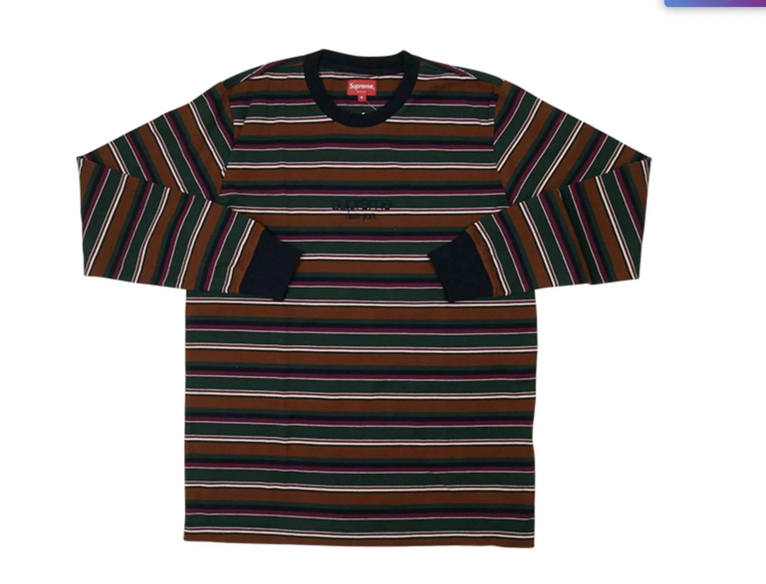 Supreme Supreme multi stripe L/s Top Dark Green SMALL Box Logo 15 Size US S / EU 44-46 / 1 - 1 Thumbnail
