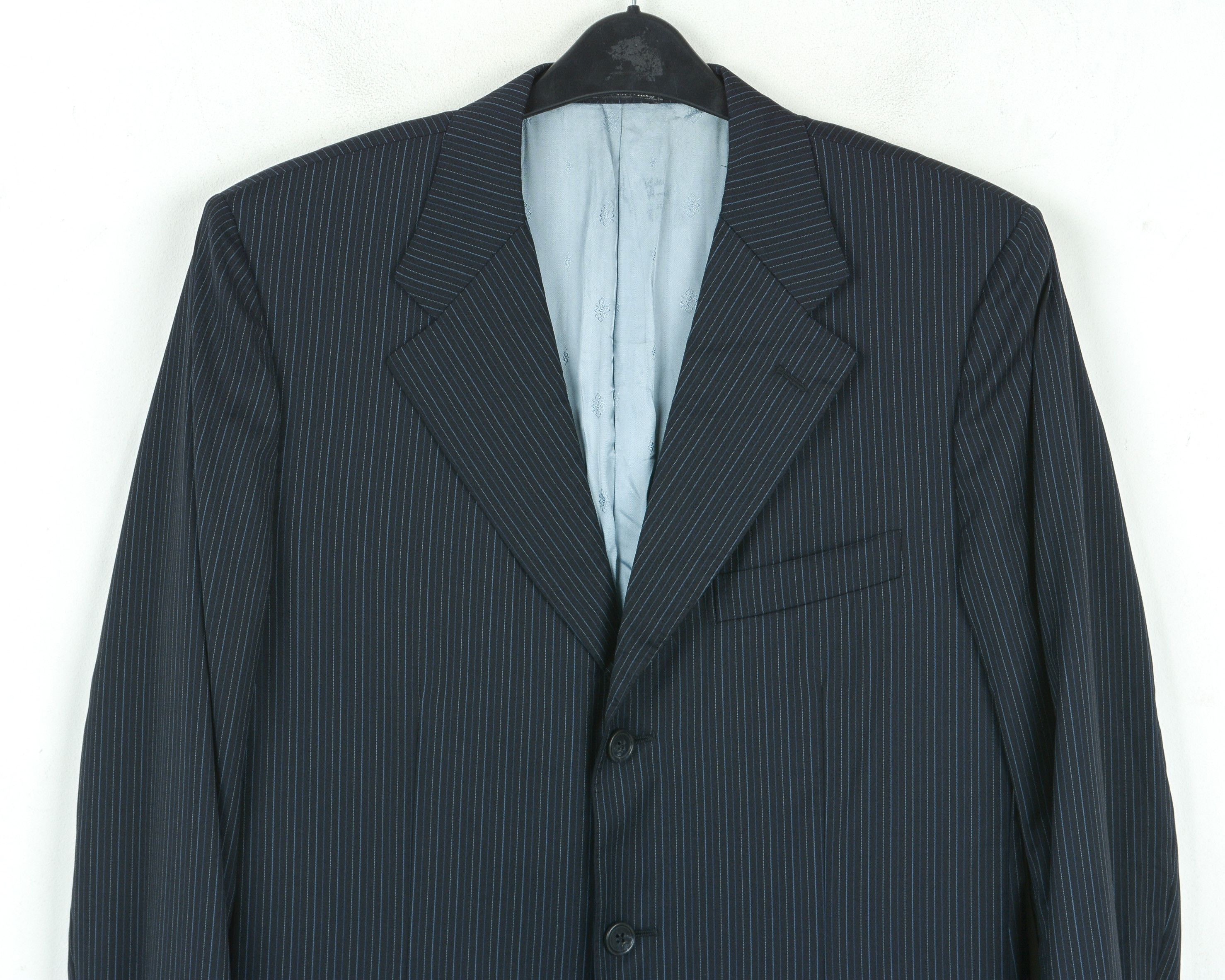Corneliani Pinstriped Jacket Blazer US 40L UK Made in Italy Wool M Coat Size 40L - 2 Thumbnail