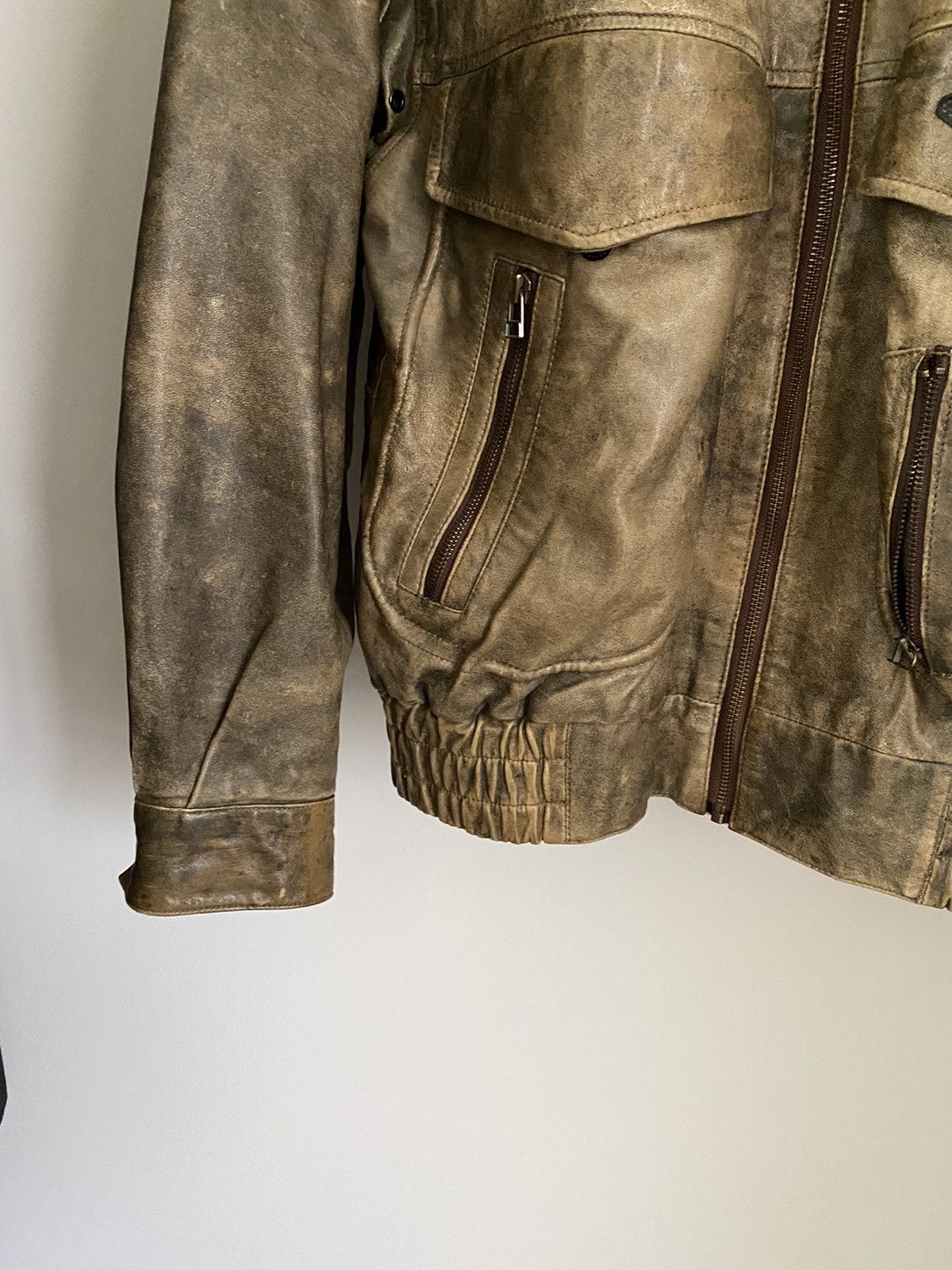Japanese Brand × Vintage Vintage Leather Bomber Jacket Like Avirex Size US S / EU 44-46 / 1 - 8 Thumbnail