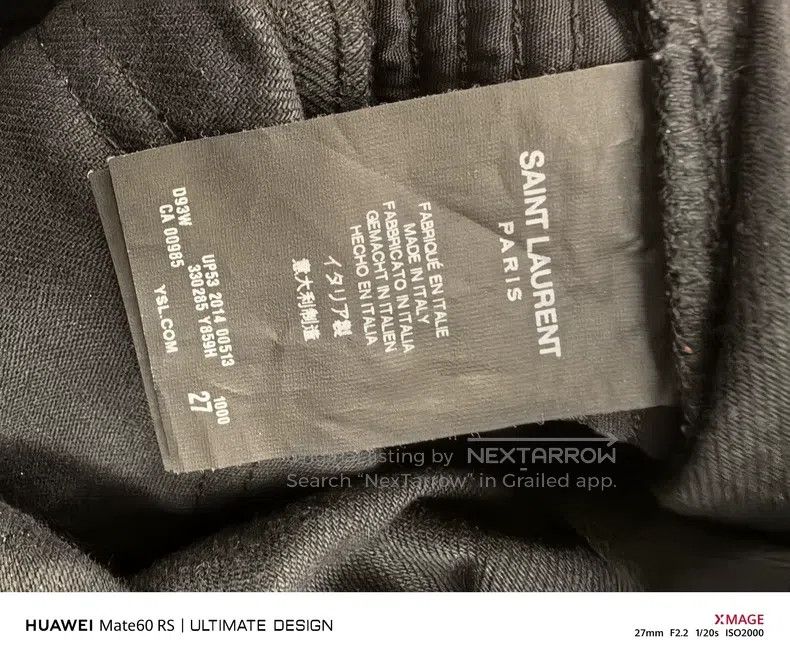 Saint Laurent Paris Saint Laurent Paris Black Leather and Fabric Moto Pants Size US 27 - 7 Thumbnail
