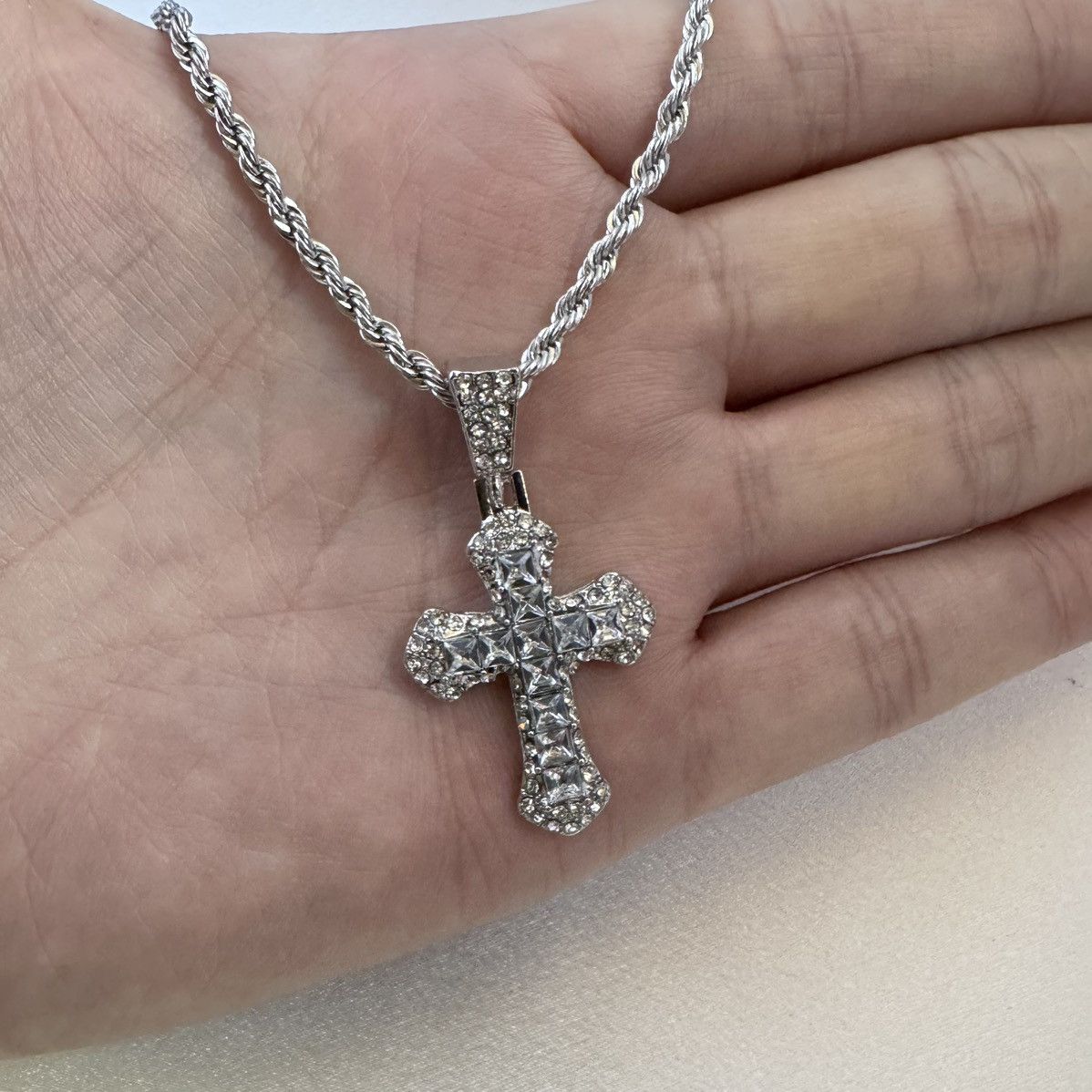 Other CZ Cross Pendant Necklace for Men Women,Hip Hop Unisex Style Size ONE SIZE - 4 Thumbnail