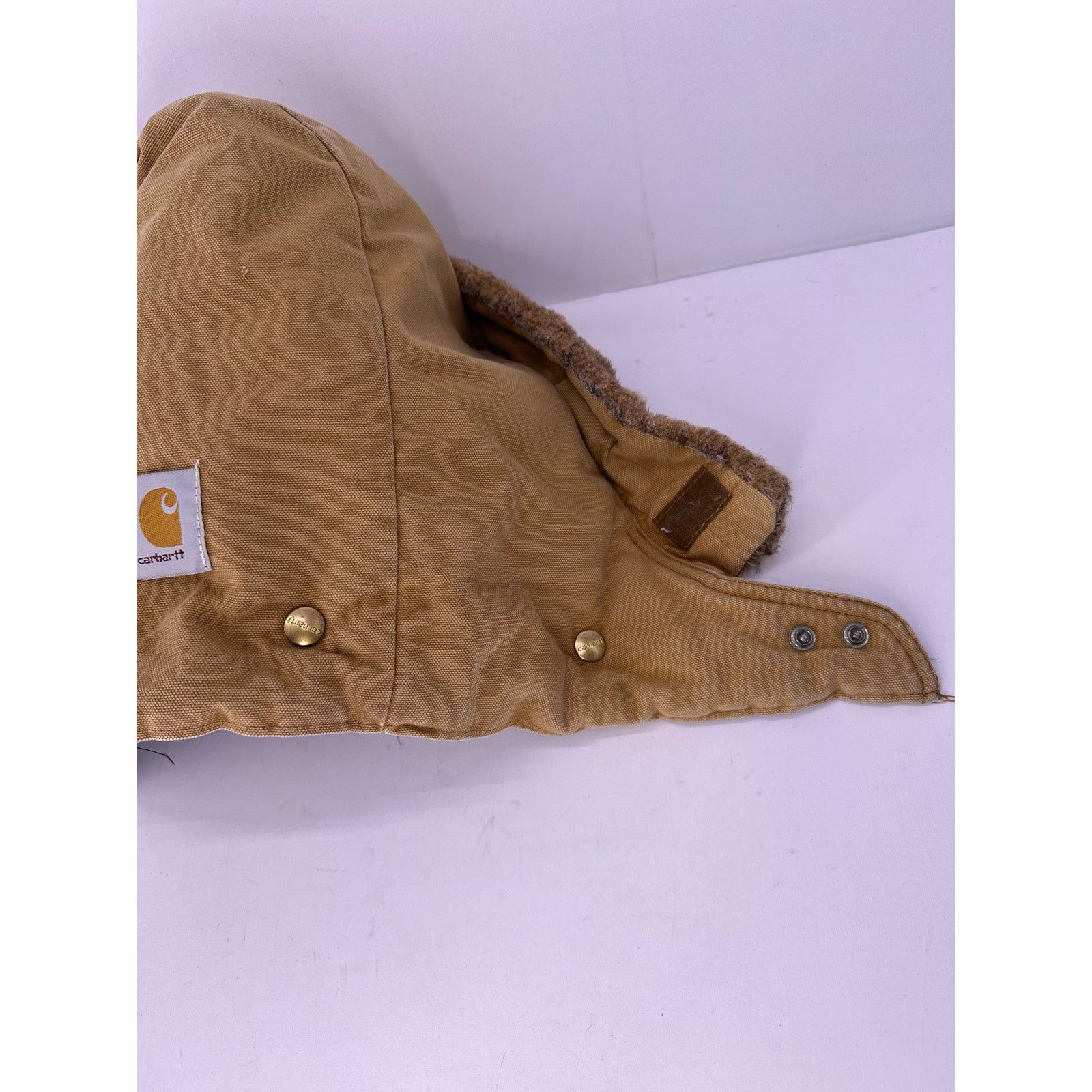 Carhartt Vintage Carhartt Hood Brown Quilt Lined Faux Fur Snap Size ONE SIZE - 10 Thumbnail