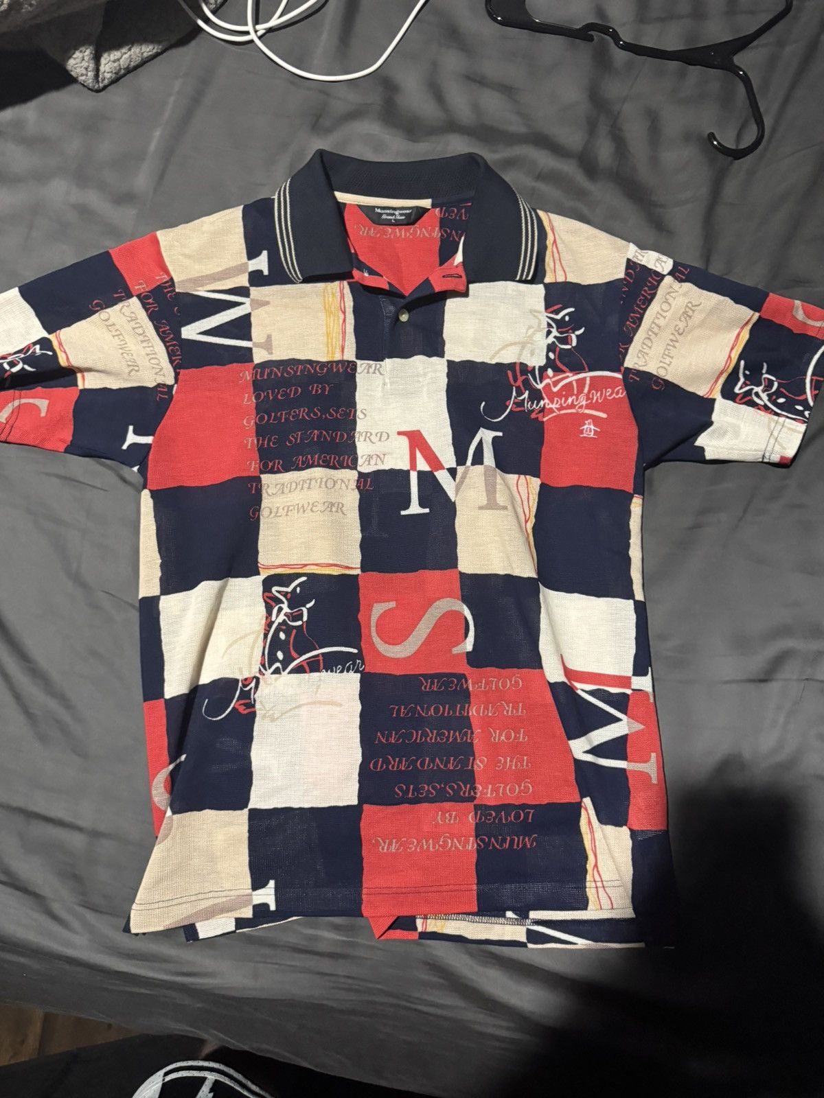 Japanese Brand × Vintage Vintage Munsingwear Golf Classic Polo Golf Shirt Size US L / EU 52-54 / 3 - 1 Thumbnail