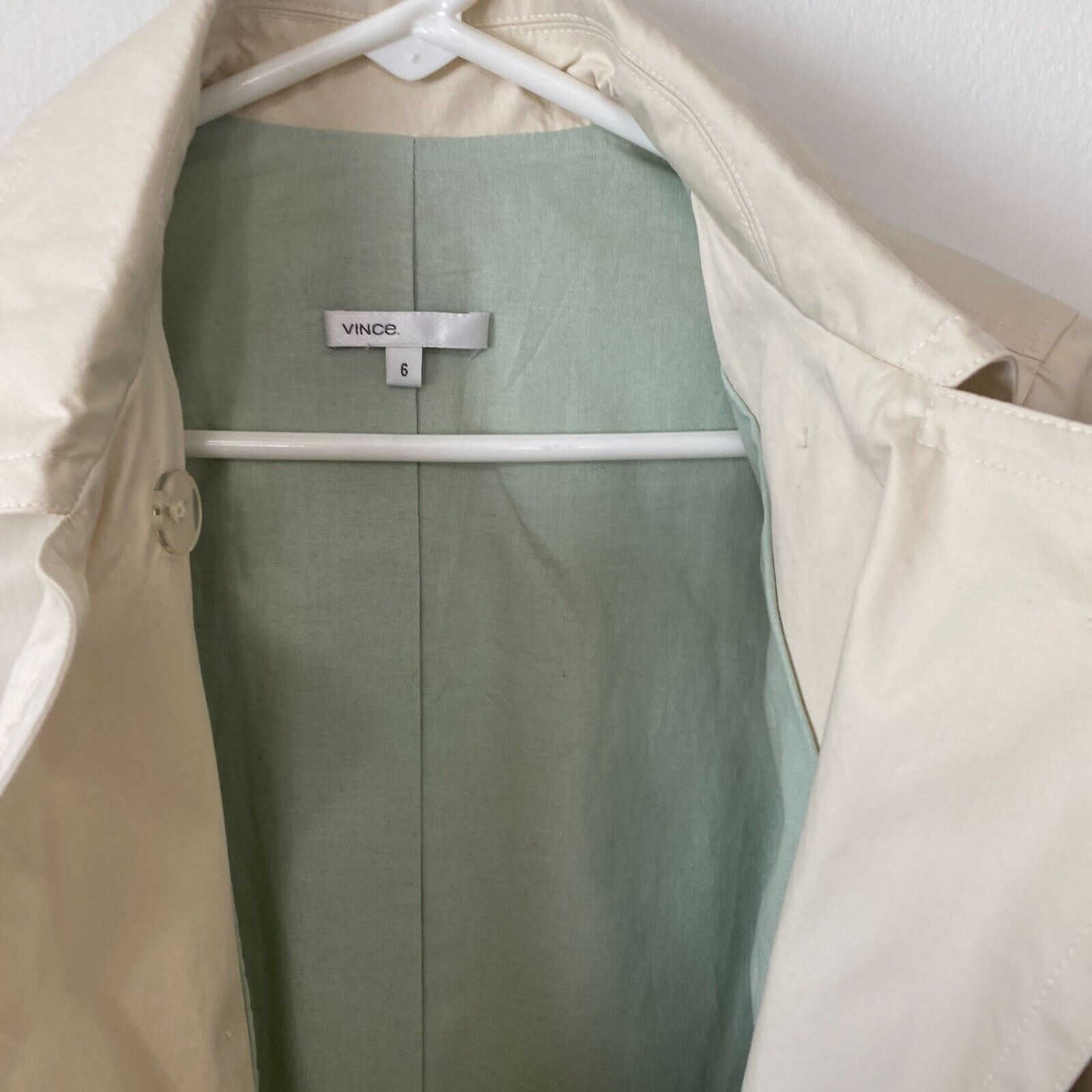 Vince NWT Vince Cream Fitted Utility Duster Jacket Sage Lining 6 Size M / US 6-8 / IT 42-44 - 7 Thumbnail