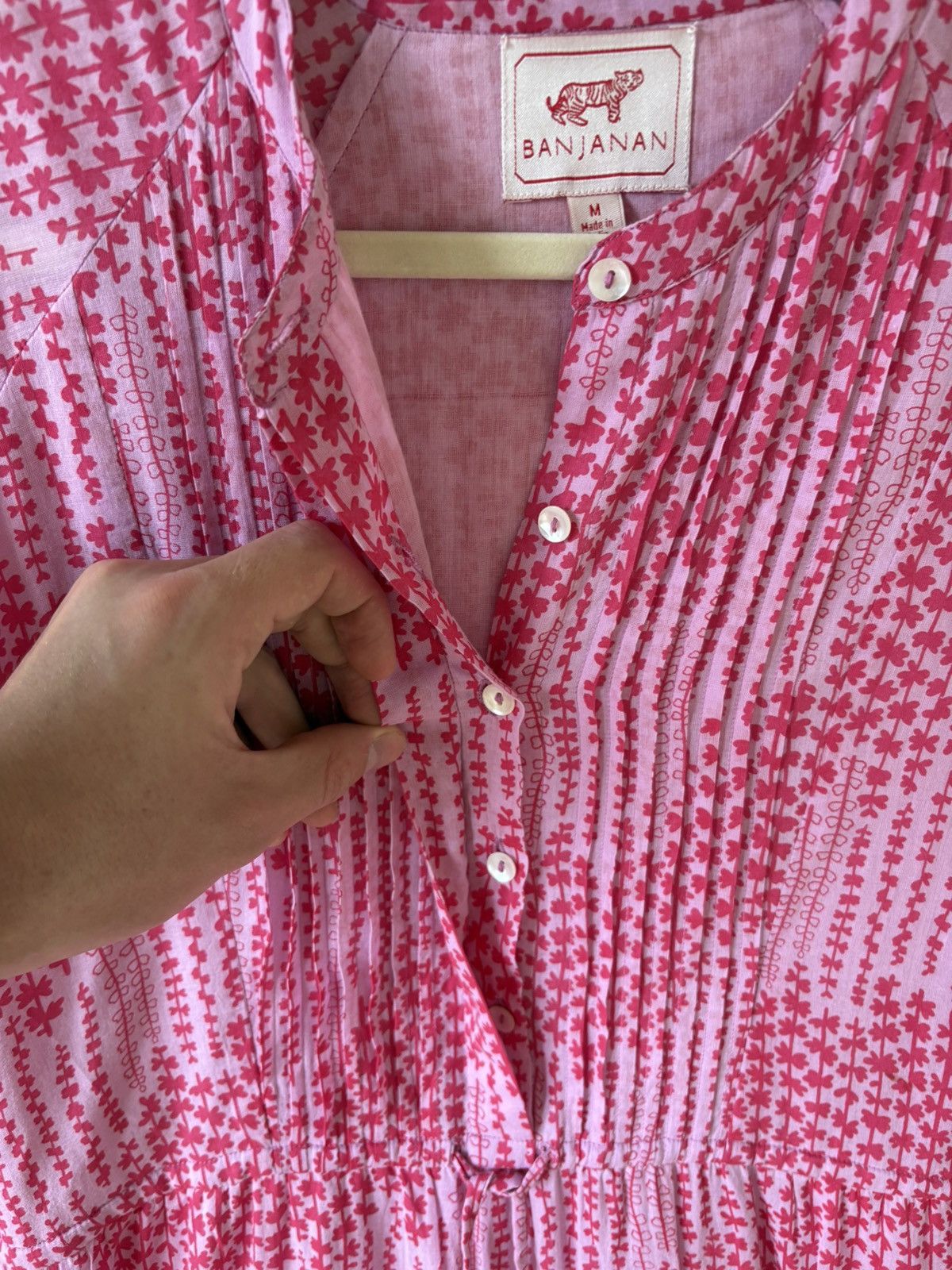 Banjanan Pink Patterned Banjanan Flowy Maxi Dress Ruffled M Summer Size M / US 6-8 / IT 42-44 - 2 Thumbnail