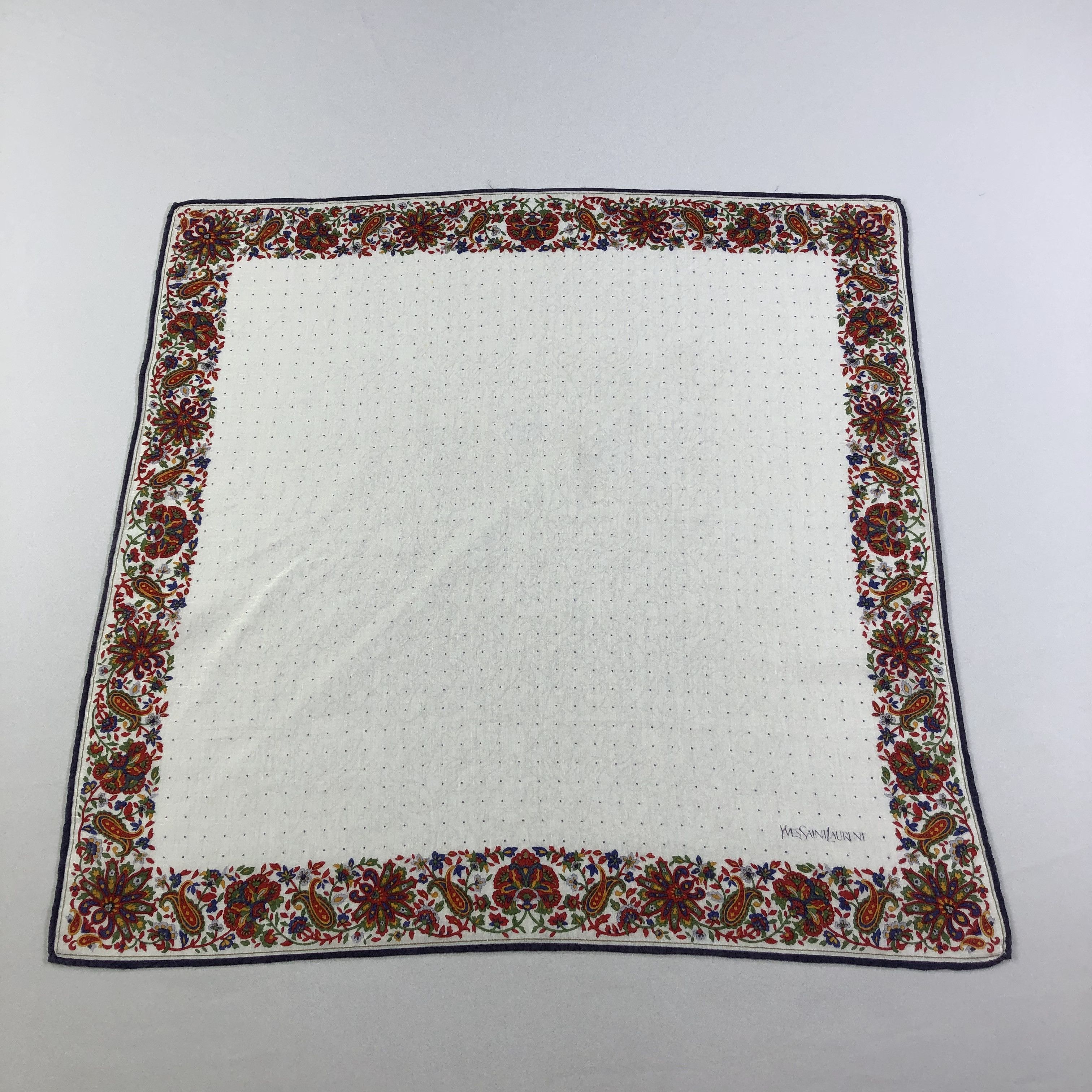 Yves Saint Laurent YSL Hand Rolled Handkerchief Neckerchief Bandana H1817 Size ONE SIZE - 2 Thumbnail