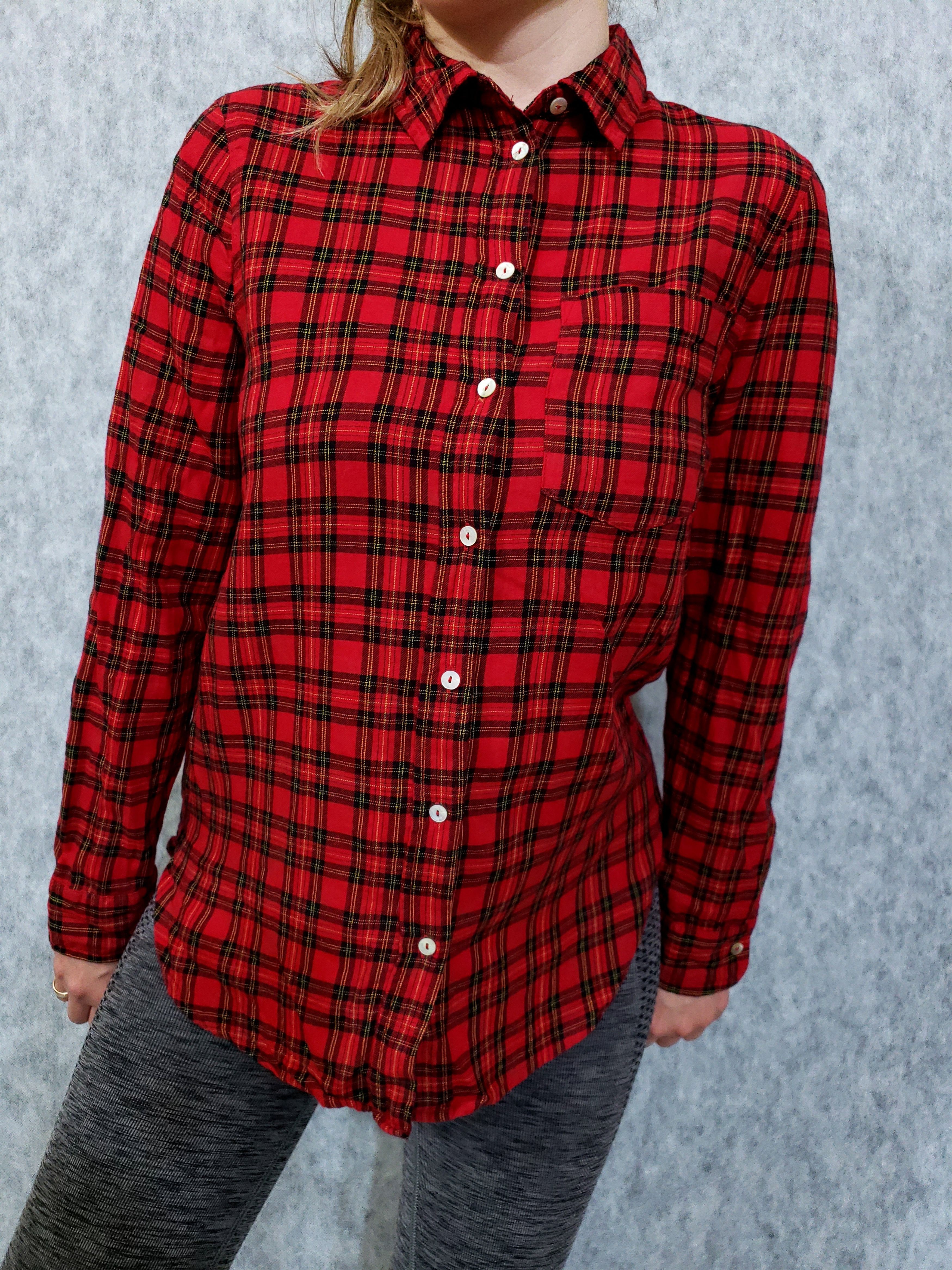 H&M H&M Checkered coton Long Sleeve Collared Top Shirt Size M / US 6-8 / IT 42-44 - 8 Thumbnail
