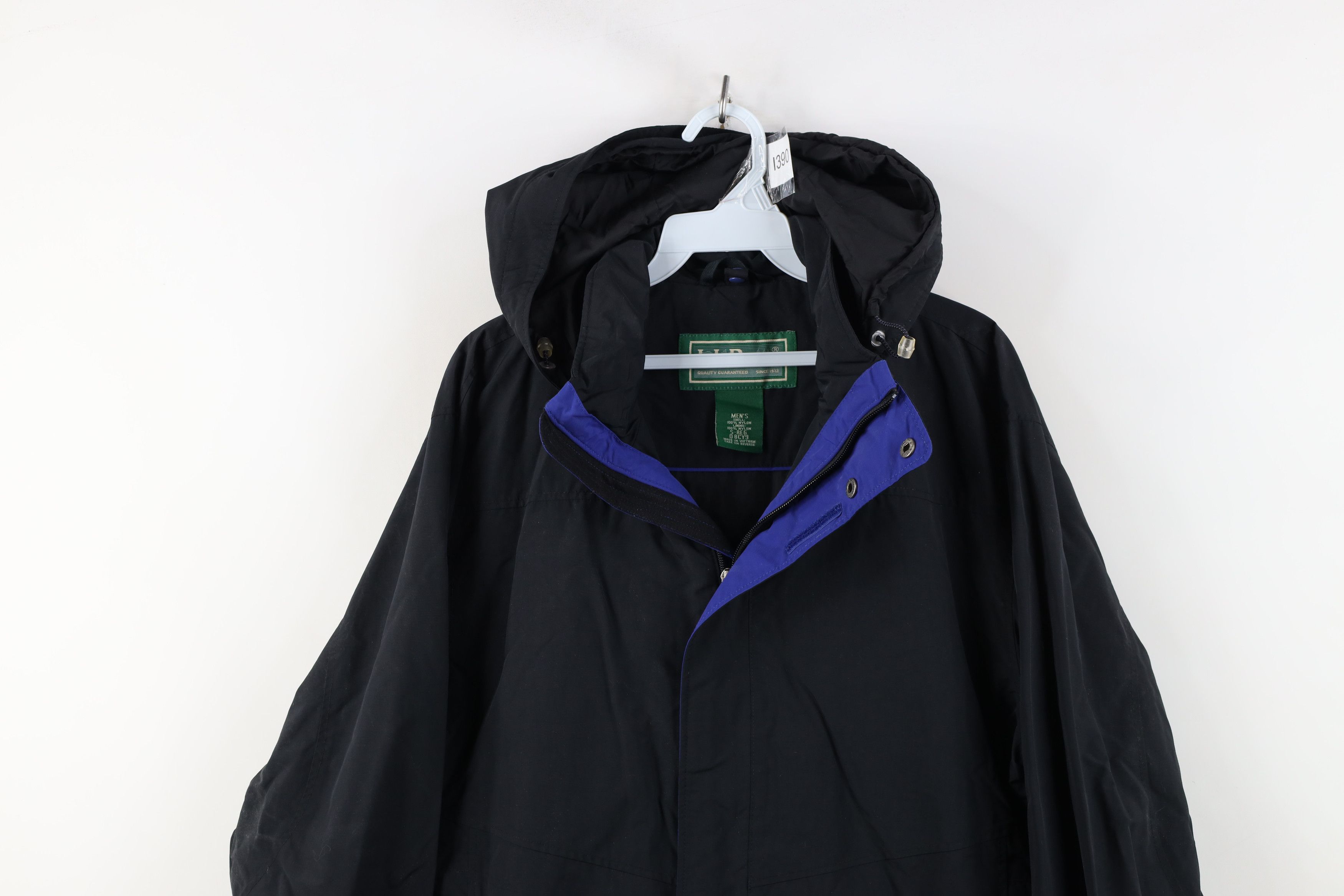 L.L. Bean Vintage LL Bean Waterproof Hooded Rain Bomber Jacket Black Size US S / EU 44-46 / 1 - 2 Thumbnail