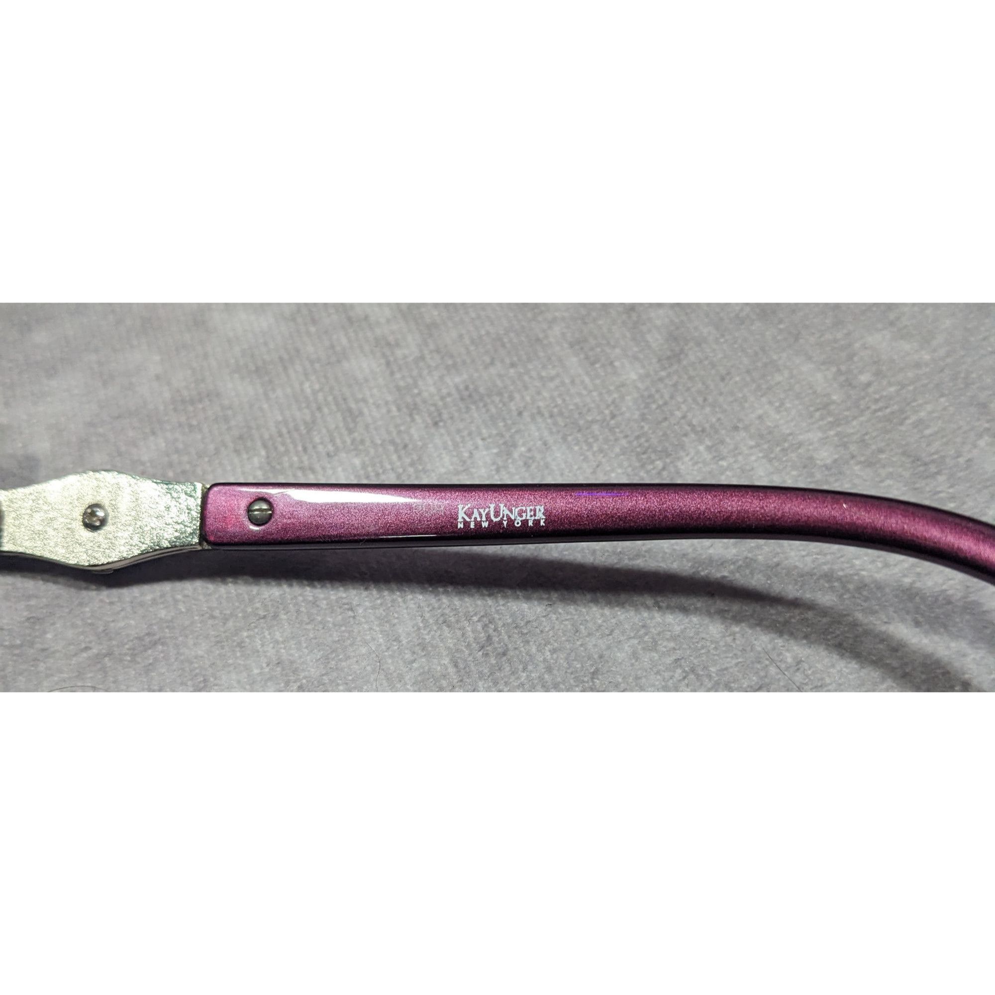 Other Kay Unger New York Metallic Purple With White Accents Sungla Size ONE SIZE - 5 Thumbnail