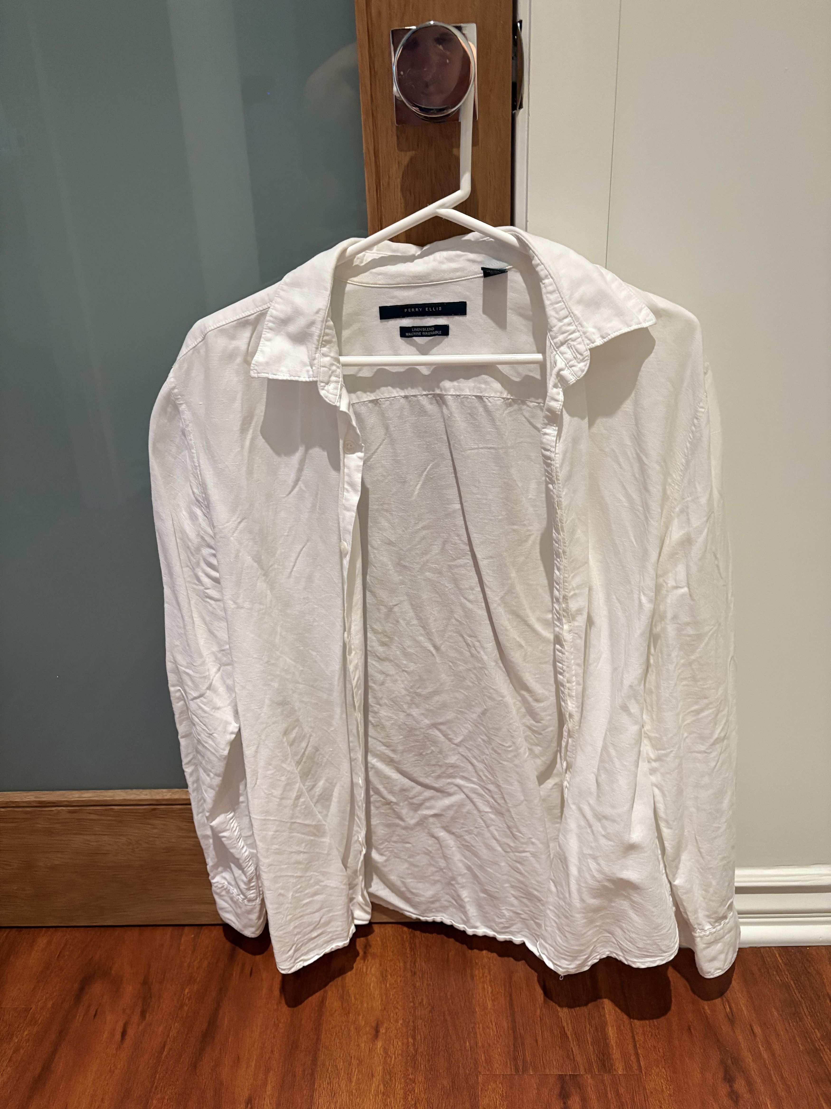 Perry Ellis Perry Ellis Linen Blend Button Down Size US M / EU 48-50 / 2 - 1 Thumbnail