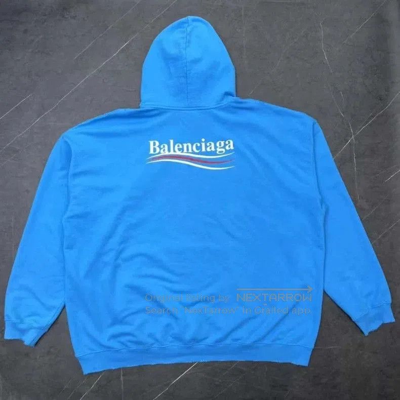 Balenciaga Balenciaga Distressed Blue Coke Hoodie. Size US XS / EU 42 / 0 - 2 Thumbnail