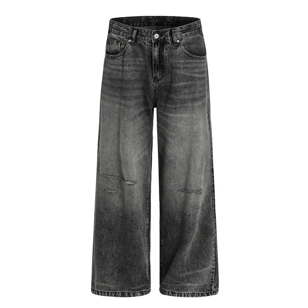 Vintage Retro punk distressed loose straight gradient washed jeans Size US 32 / EU 48 - 1 Thumbnail