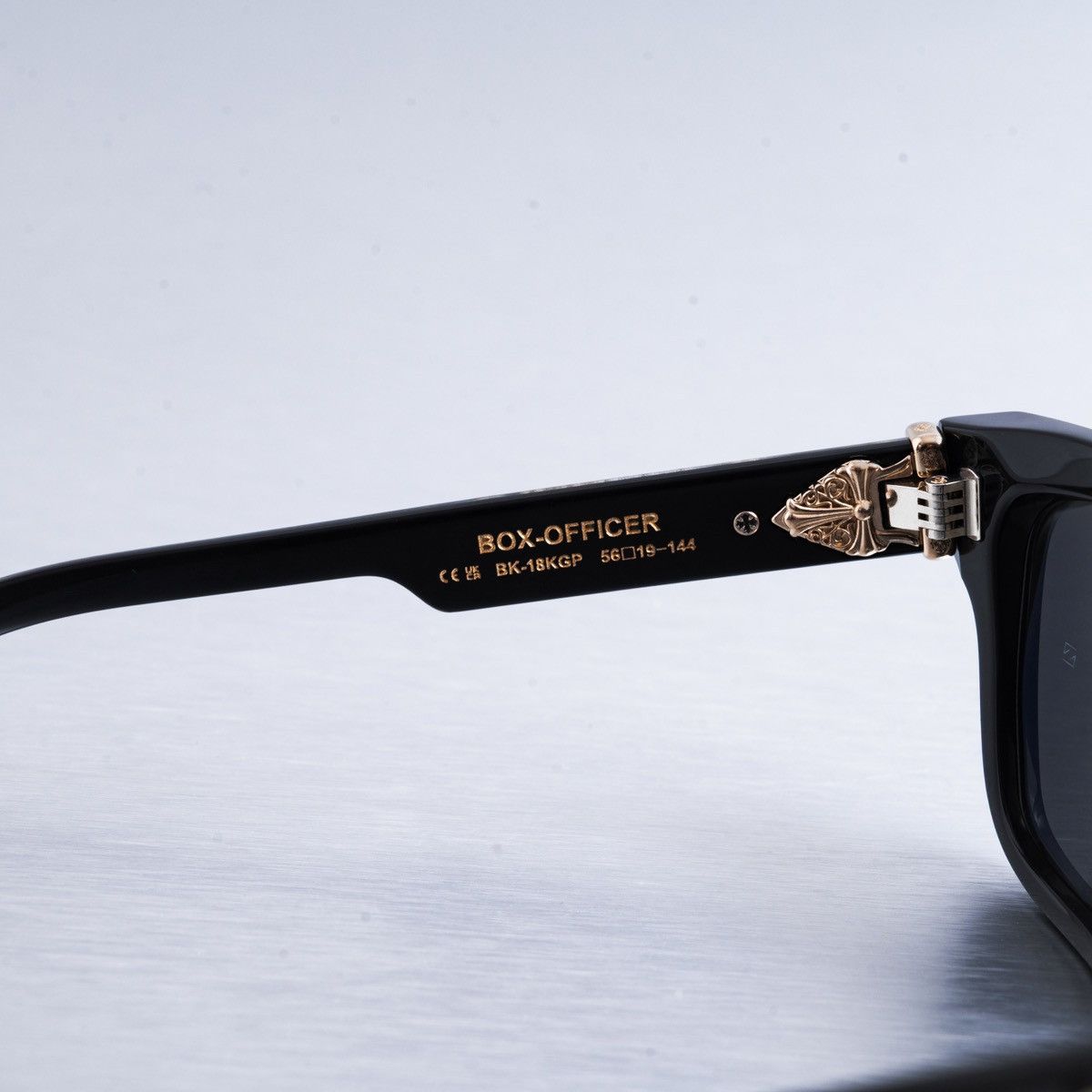 Chrome Hearts CHROME HEARTS BOX-OFFICER BLACK - 18KGP SUNGLASSES Size ONE SIZE - 5 Thumbnail