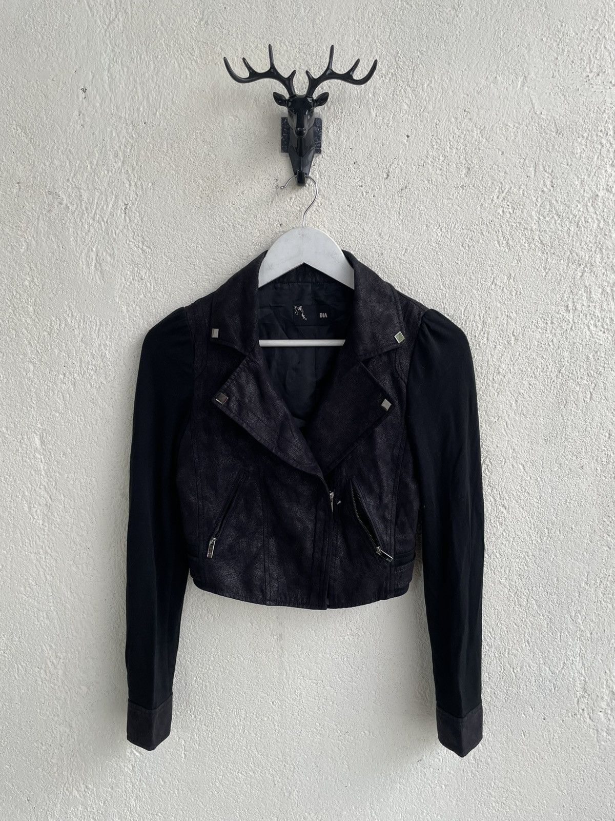 Number (N)ine 2000s DIA Asymmetrical Leather Panel Biker Lgv if6 Size US XXS / EU 40 - 1 Thumbnail