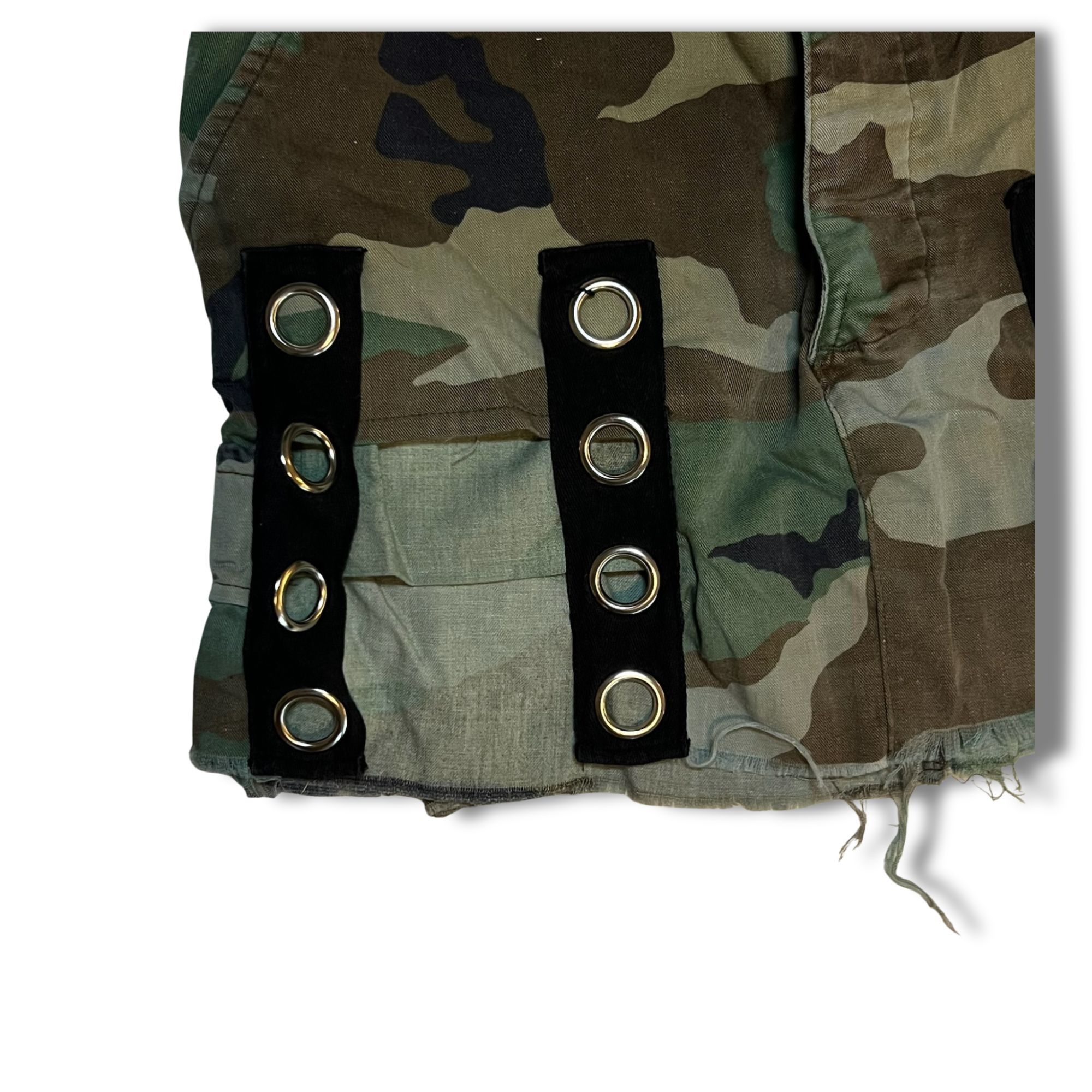 Other Vintage Green Camo Mini Skirt With Grommet Strap Details & F Size 30" / US 8 / IT 44 - 6 Thumbnail