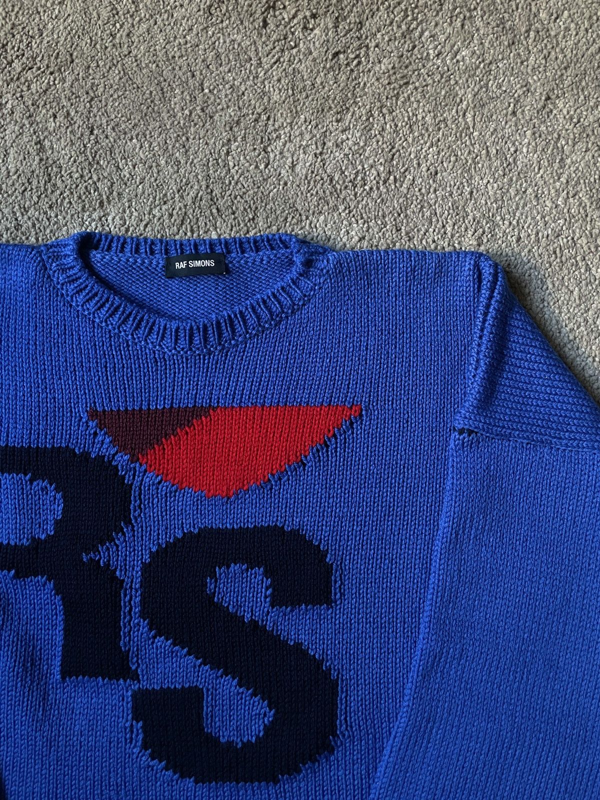 Raf Simons “RS” Cropped Knit Sweater