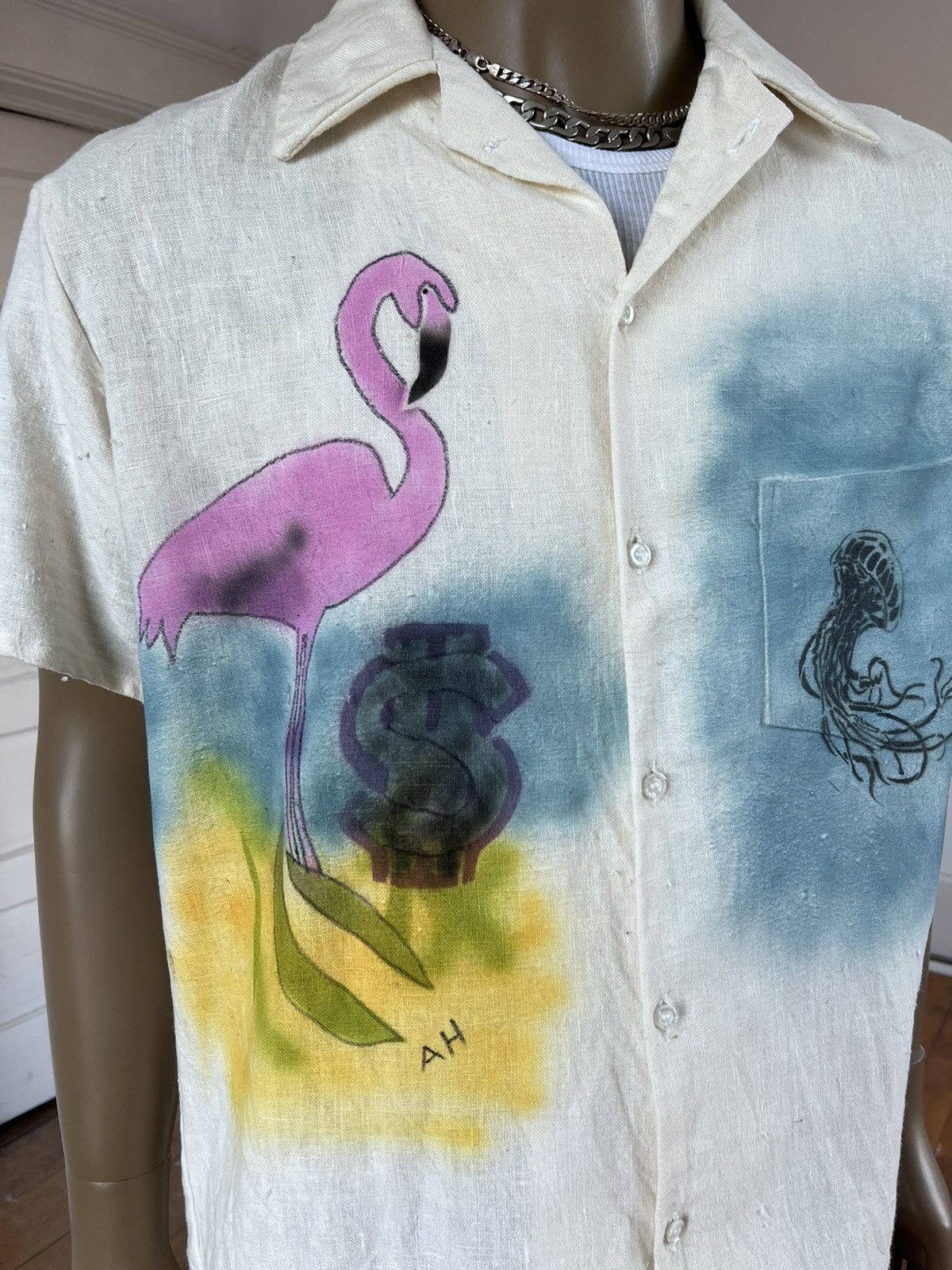 Other Flamingo Goat Hermans Hemp Mens Shirt Size US L / EU 52-54 / 3 - 5 Thumbnail