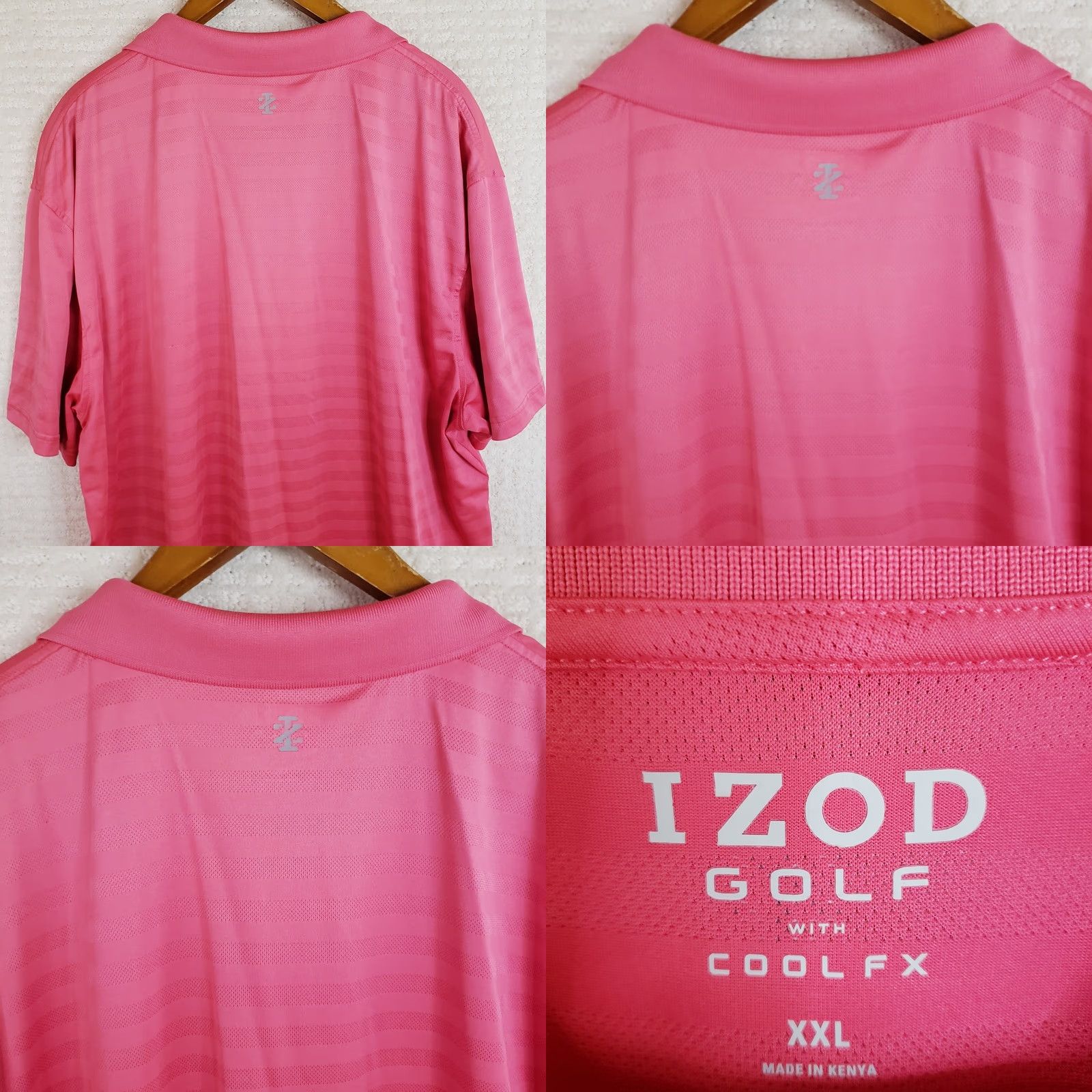 Izod IZOD Polo Shirt Mens 2XL Pink Short Sleeve Collared Geometric Embroidered Logo Classic Golf Pro Series Size US XXL / EU 58 / 5 - 8 Thumbnail
