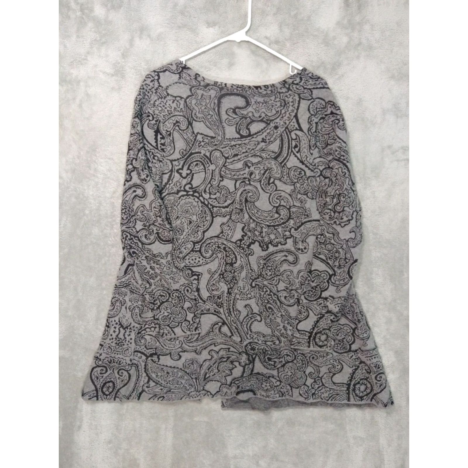 J. Jill J.Jill Sweater Cardigan Womens Small Gray Paisley Open Front Boho Lagenlook Knit Lightweight Casual Vintage No Size S / US 4 / IT 40 - 2 Thumbnail