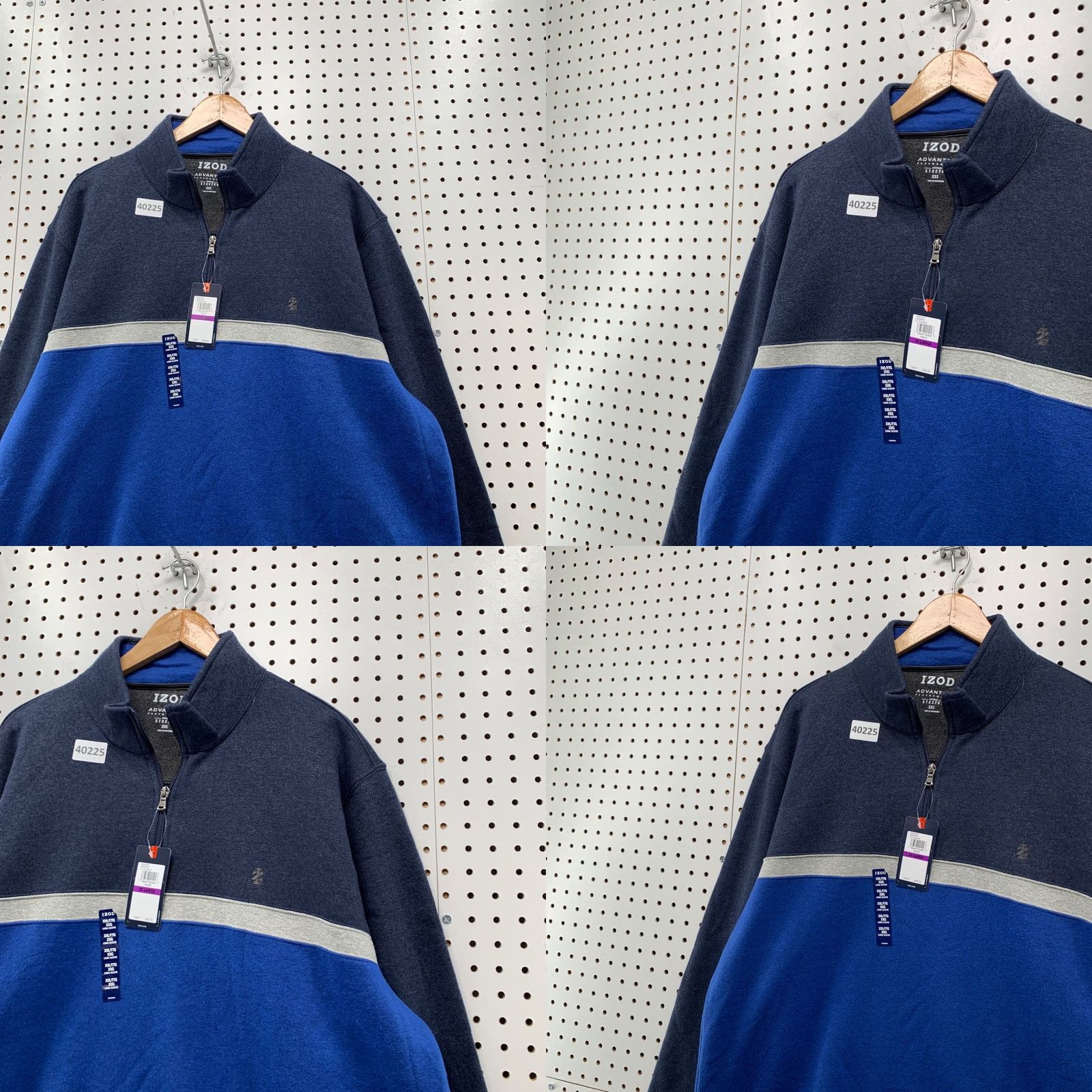 Izod IZOD Advantage Performance 1/4 Zip Pullover Sweater Mens 2XL BLUE NWT Size US XXL / EU 58 / 5 - 8 Thumbnail