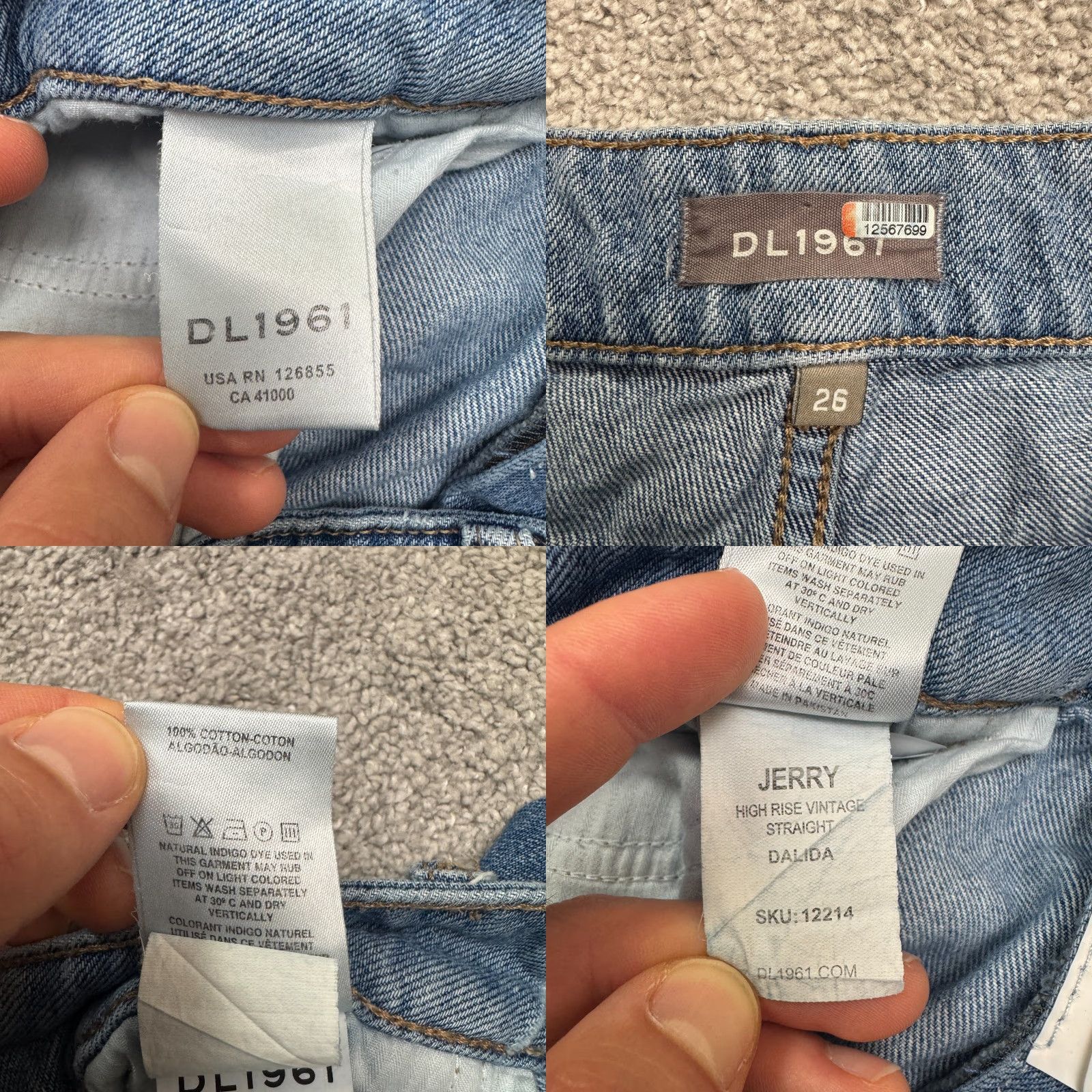 DL1961 DL1961 Jerry Dalida High Rise Vintage Straight Denim Jeans Womens 26 Perfect Fit Size 26" / US 2 / IT 38 - 8 Thumbnail