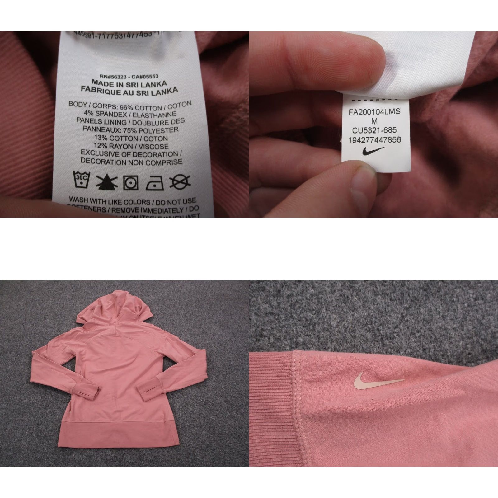 Nike Nike Jacket Womens M Pink Asymmetrical Diagonal Hoodie Active CU5321 NEW Size M / US 6-8 / IT 42-44 - 9 Thumbnail