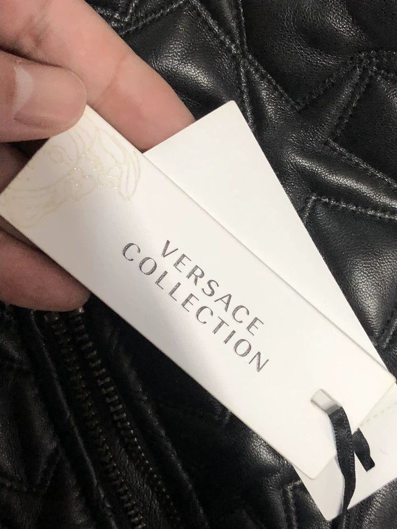 Versace Versace Casual stand-up collar slim leather jacket Size US L / EU 52-54 / 3 - 6 Thumbnail