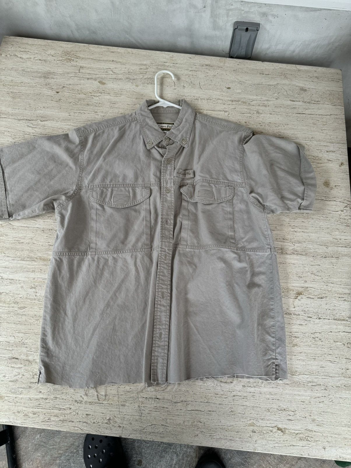 Vintage Beige cropped button up Size US L / EU 52-54 / 3 - 1 Thumbnail