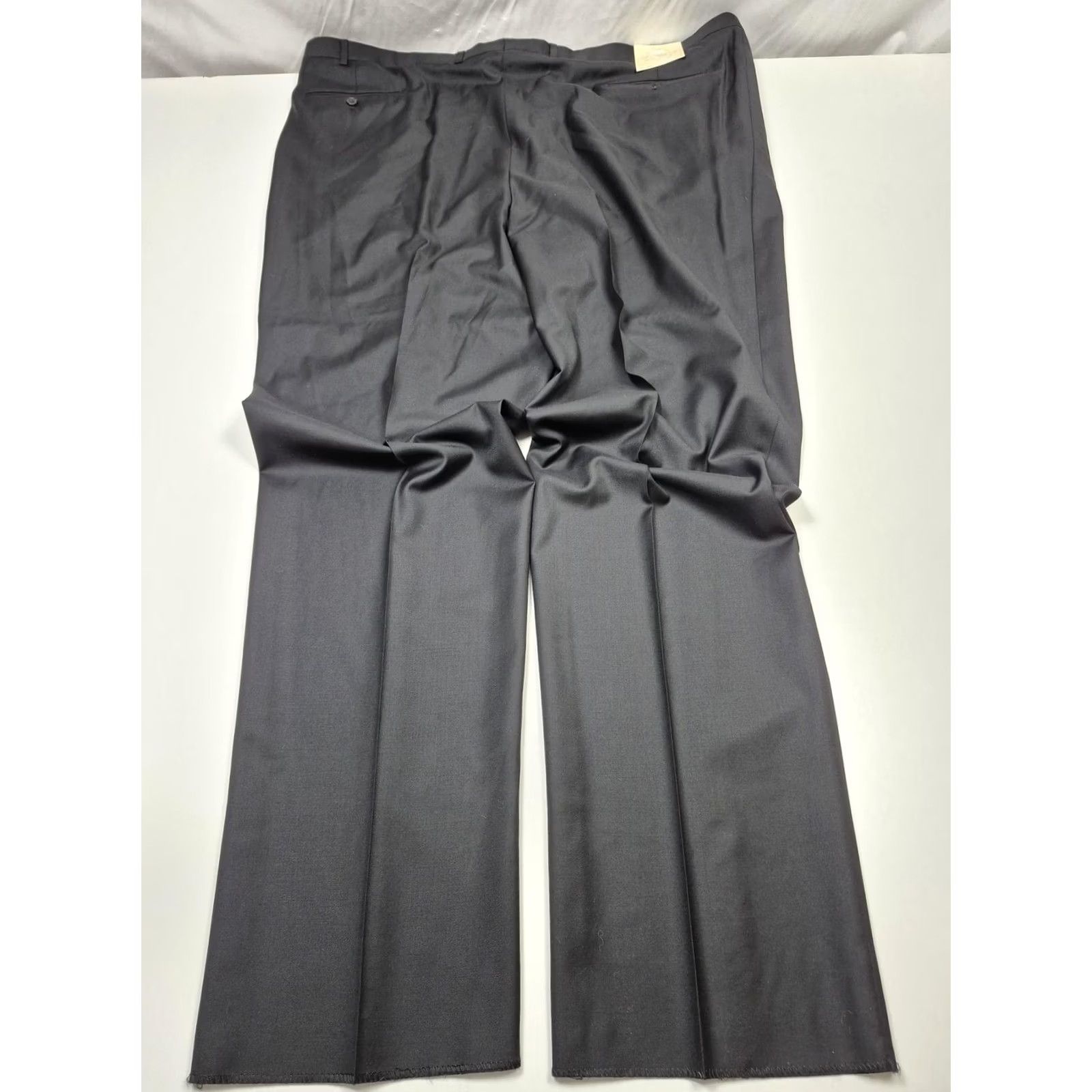 Vintage Peerless Dress Pants Mens 50x37 Black Wool Pleated Straight Unhemmed NWT Big & Tall 50W Formal Dress Pants Mens Black Wool Size US 34 / EU 50 - 4 Thumbnail