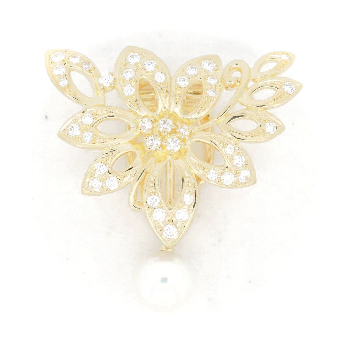 Mikimoto Mikimoto Mikimoto Au750 Pearl Diamond Pendant Crocodile skin Pendant DUTY FREE for USA Size ONE SIZE - 1 Thumbnail