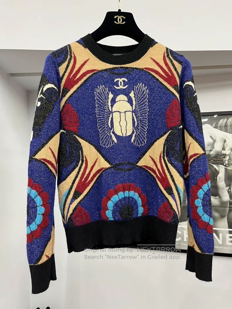 Chanel Chanel Egypt series Beetle cashmere sweater Size XS / US 0-2 / IT 36-38 - 1 Thumbnail