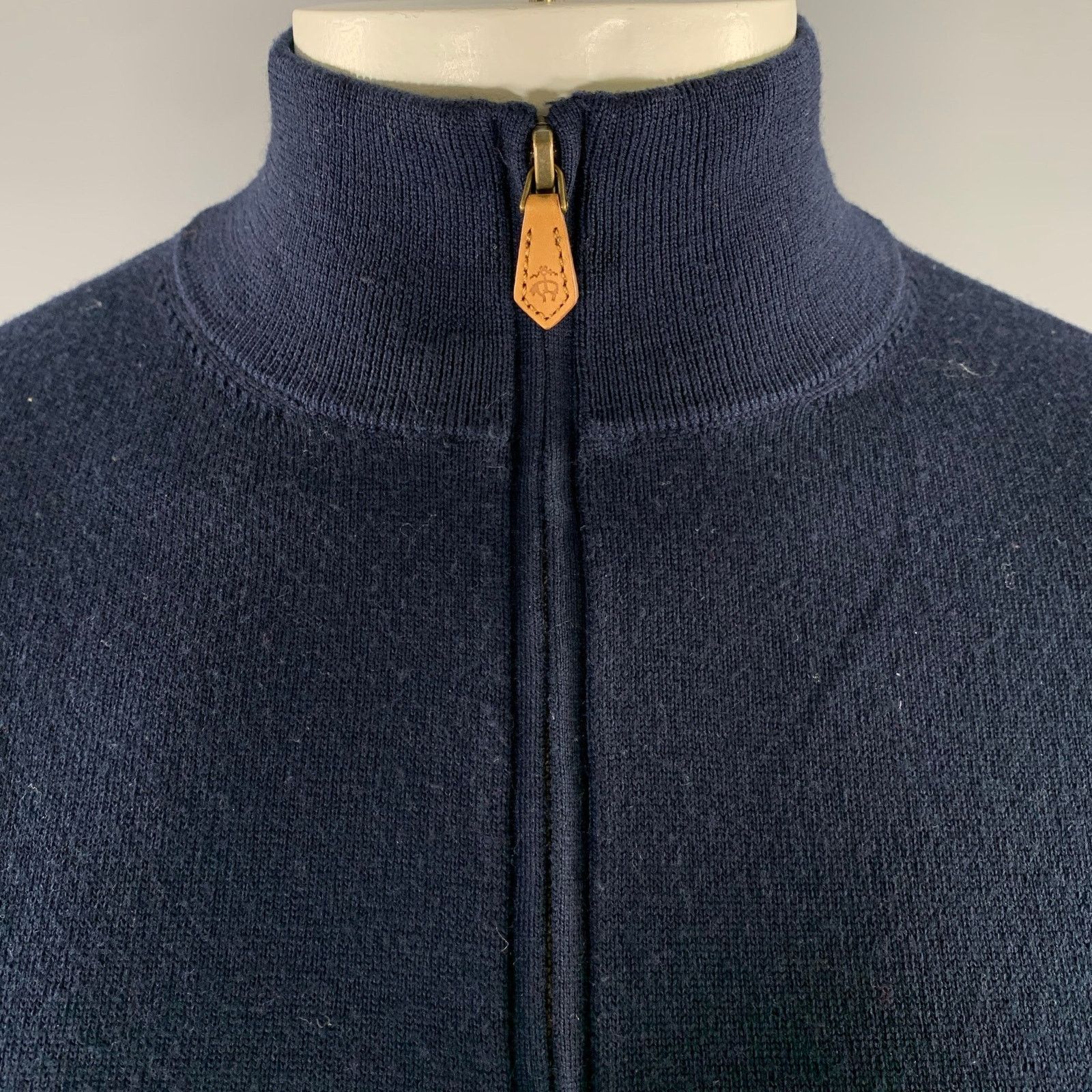 Brooks Brothers BROOKS BROTHERS Size L Navy Knitted Wool Quarter Zip Sweater Size US L / EU 52-54 / 3 - 2 Thumbnail