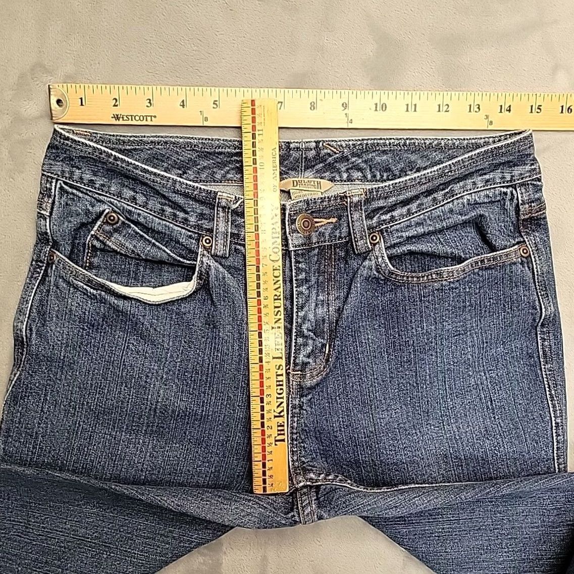 Denime Duluth Trading Jeans Women 6x35 Blue Denim Slim Straight Leg Boot Cut Pants Size 28" / US 6 / IT 42 - 7 Thumbnail