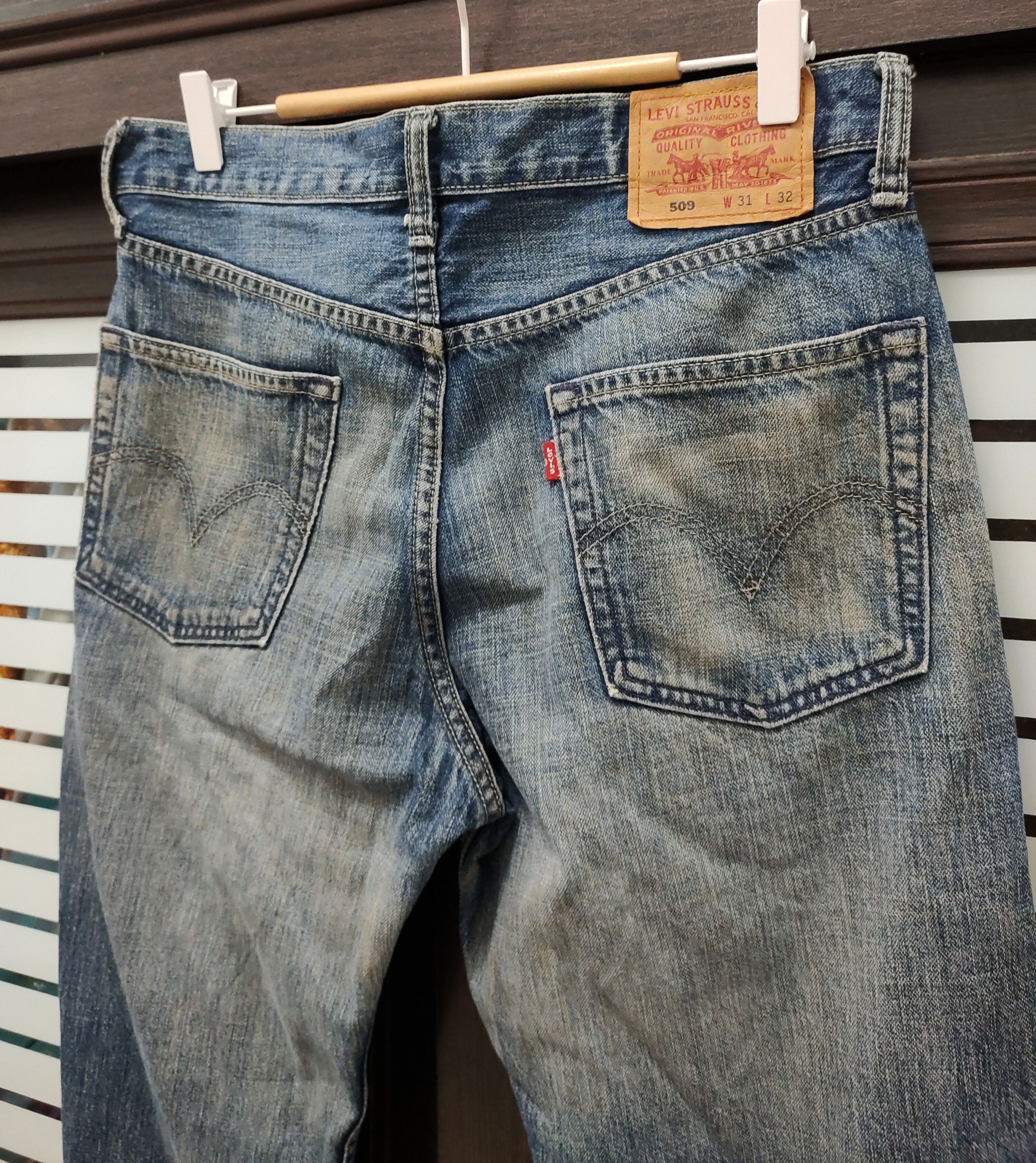 Levi's Vintage Clothing 💥 Flared Distressed Vintage Levi's 509 Jeans 💥 Size US 32 / EU 48 - 7 Thumbnail