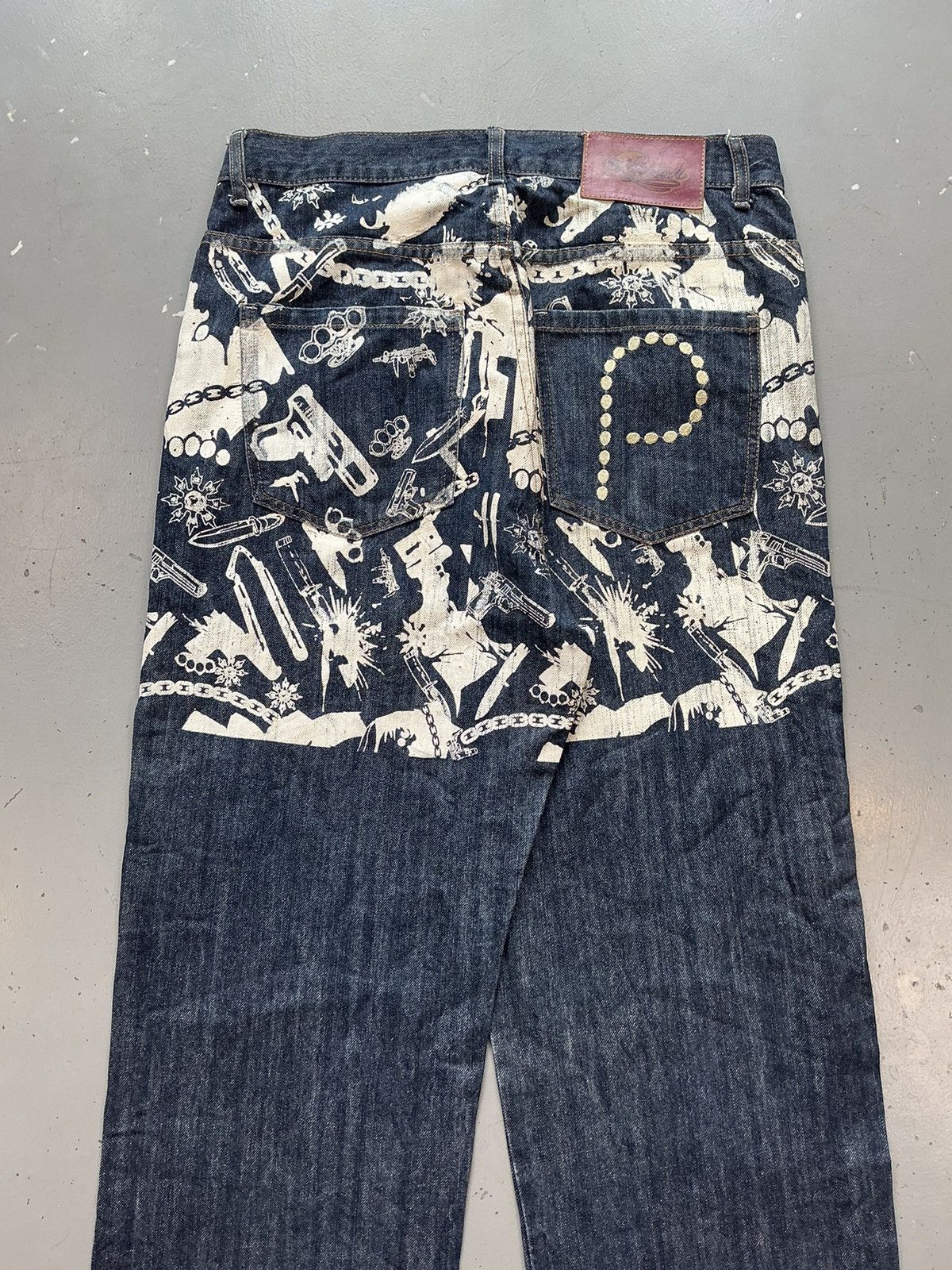 Designer × Vintage Vintage parish crazy patterns printed straight fit denim Size US 35 - 11 Thumbnail