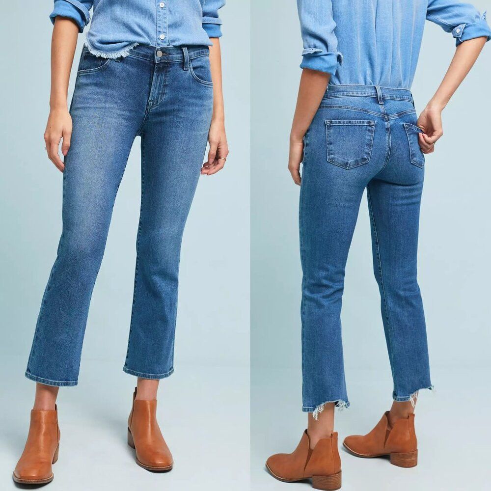 J Brand J Brand Selena Mid-Rise Cropped Bootcut Jeans Size 32 Size 32" / US 10 / IT 46 - 1 Thumbnail