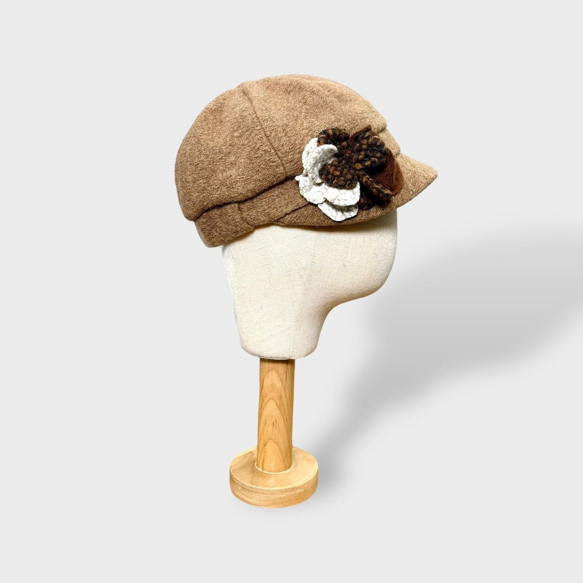 Other Complit Womens Brown Newsboy Style Wool Winter Hat OS Size ONE SIZE - 4 Thumbnail