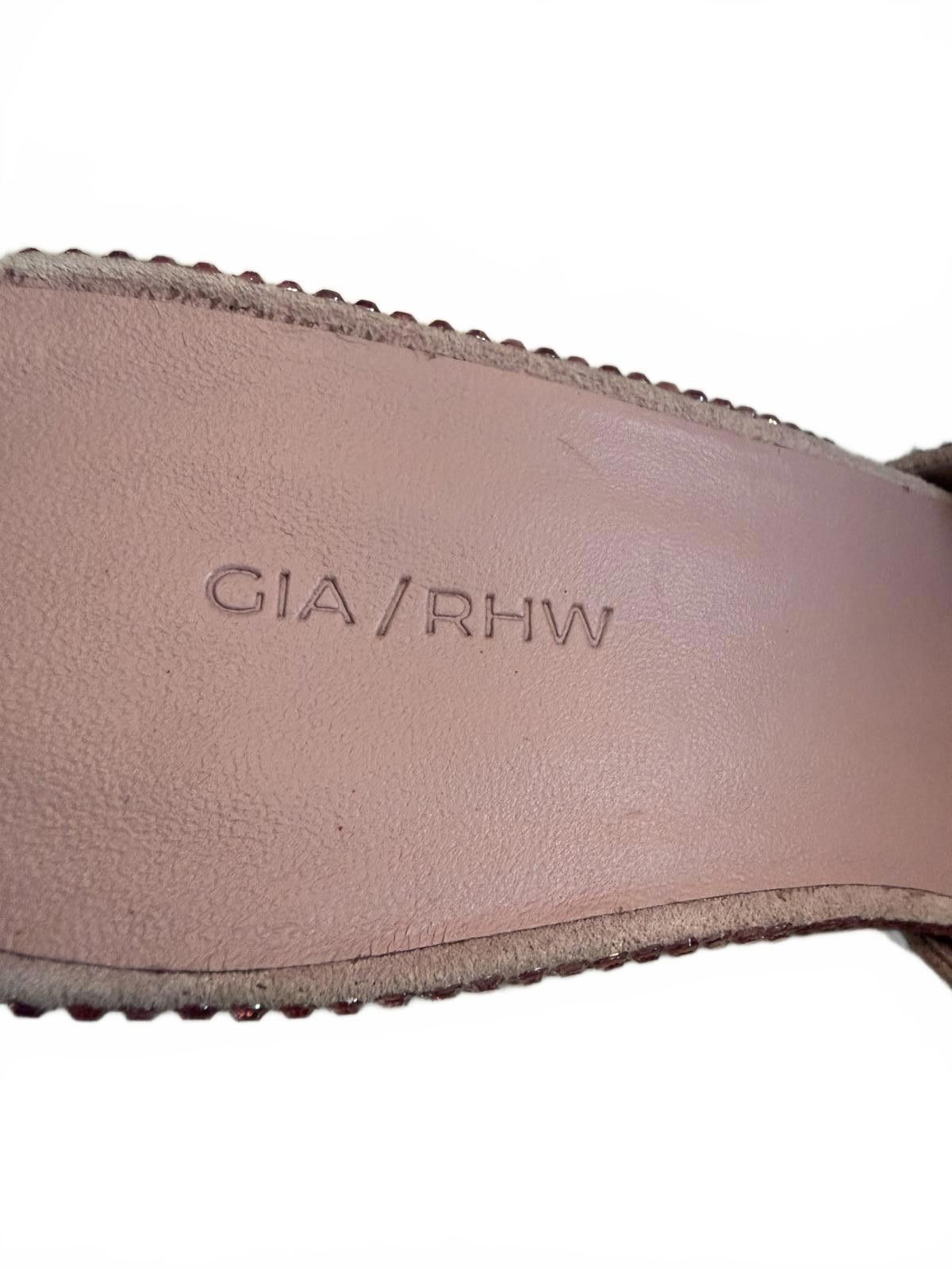 GIA BORGHINI Gia/RHW Pink Crystal Embellished Square Toe Heels Size US 7.5 / IT 37.5 - 2 Thumbnail