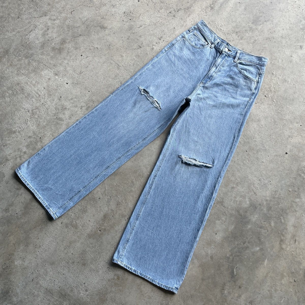 Japanese Brand Japanese Brand Gu FLARE Jeans Faded Denim Distressed Pants Size US 29 - 2 Thumbnail