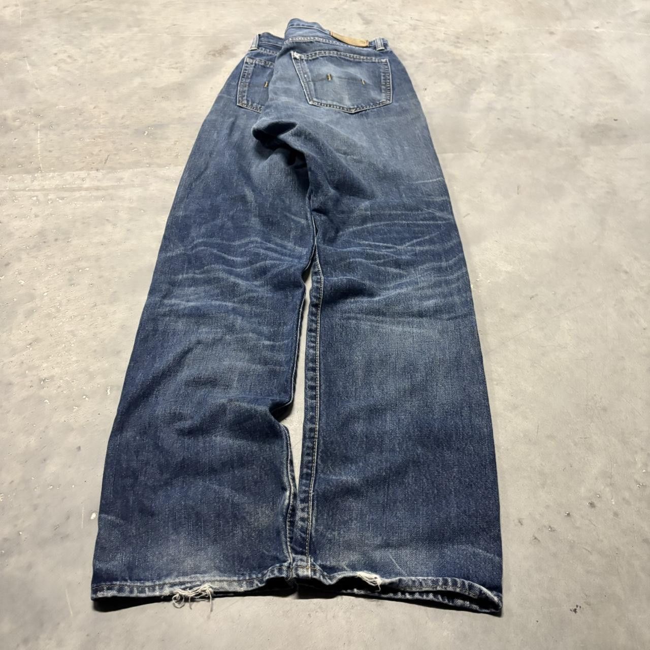 Polo Ralph Lauren × Vintage Crazy Vintage Y2K/2000s Grunge Polo Ralph Lauren Dark Wash Distressed Denim Jeans! Size US 33 - 4 Thumbnail