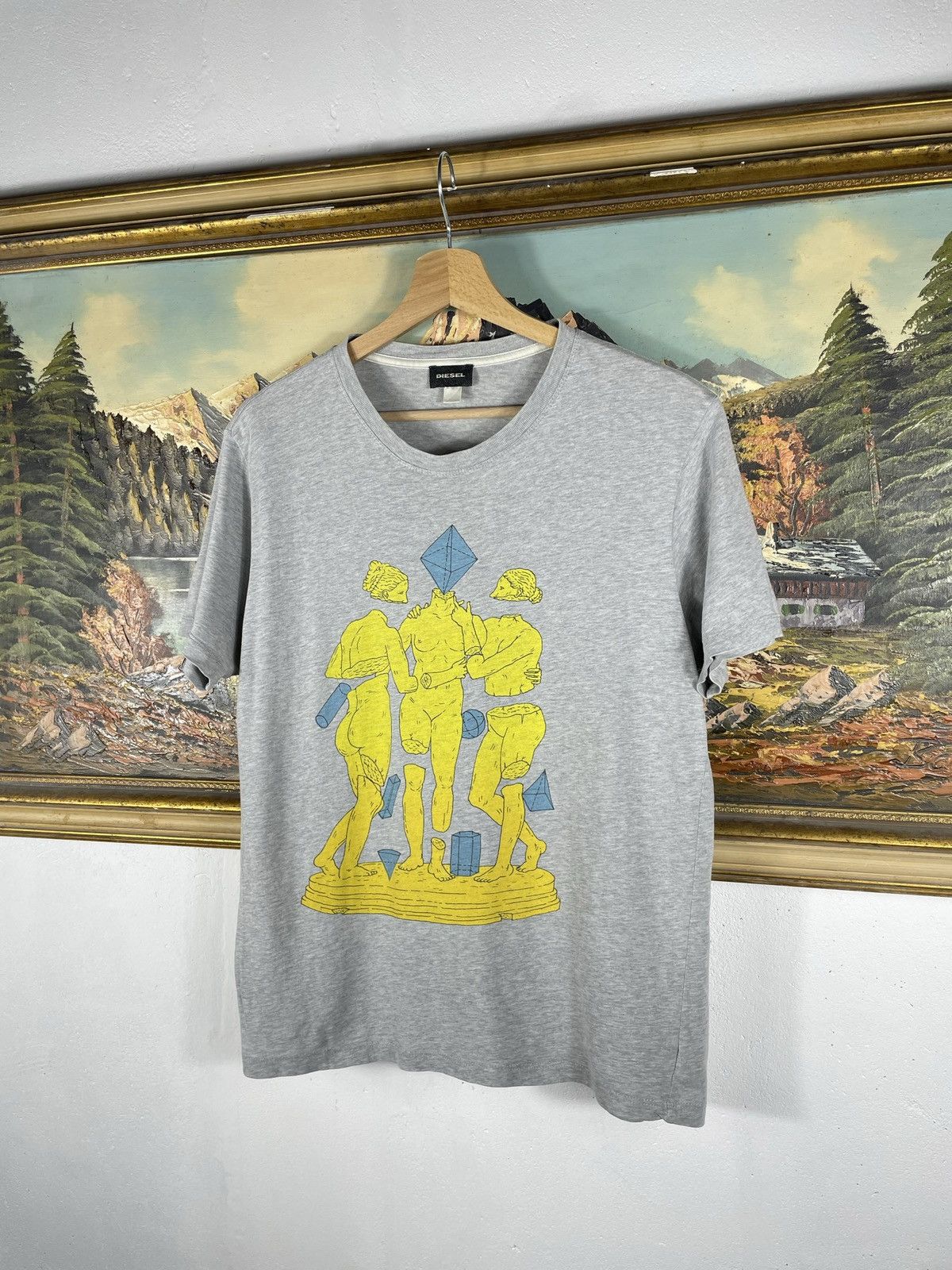 Diesel × Japanese Brand × Vintage Grey Vintage Retro Y2k 00s T shirt tee Diesel Art Logo Size US M / EU 48-50 / 2 - 2 Thumbnail