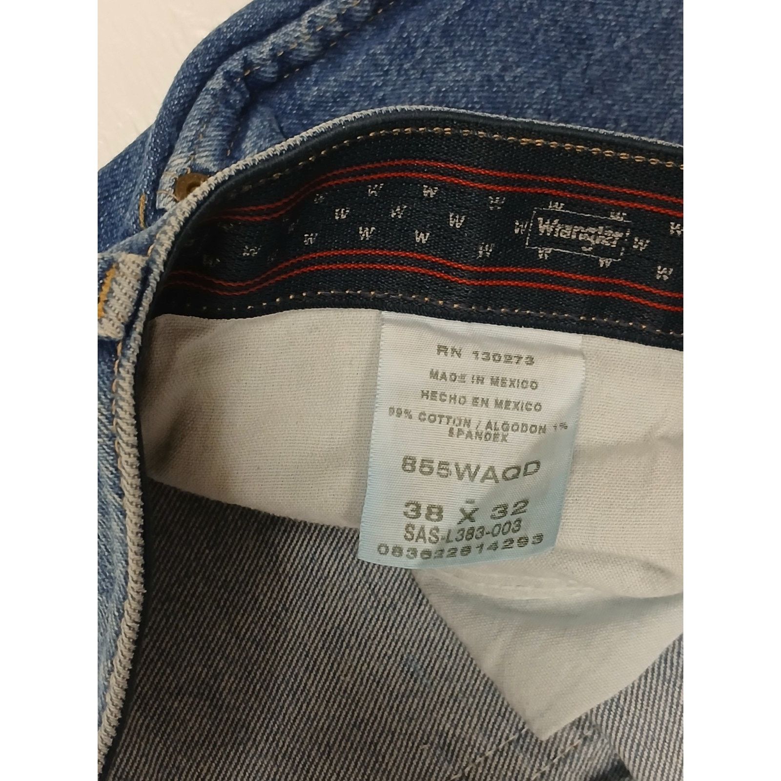 Wrangler Wrangler (38x32) Men's Straight Blue Denim Jeans Size US 38 / EU 54 - 4 Thumbnail