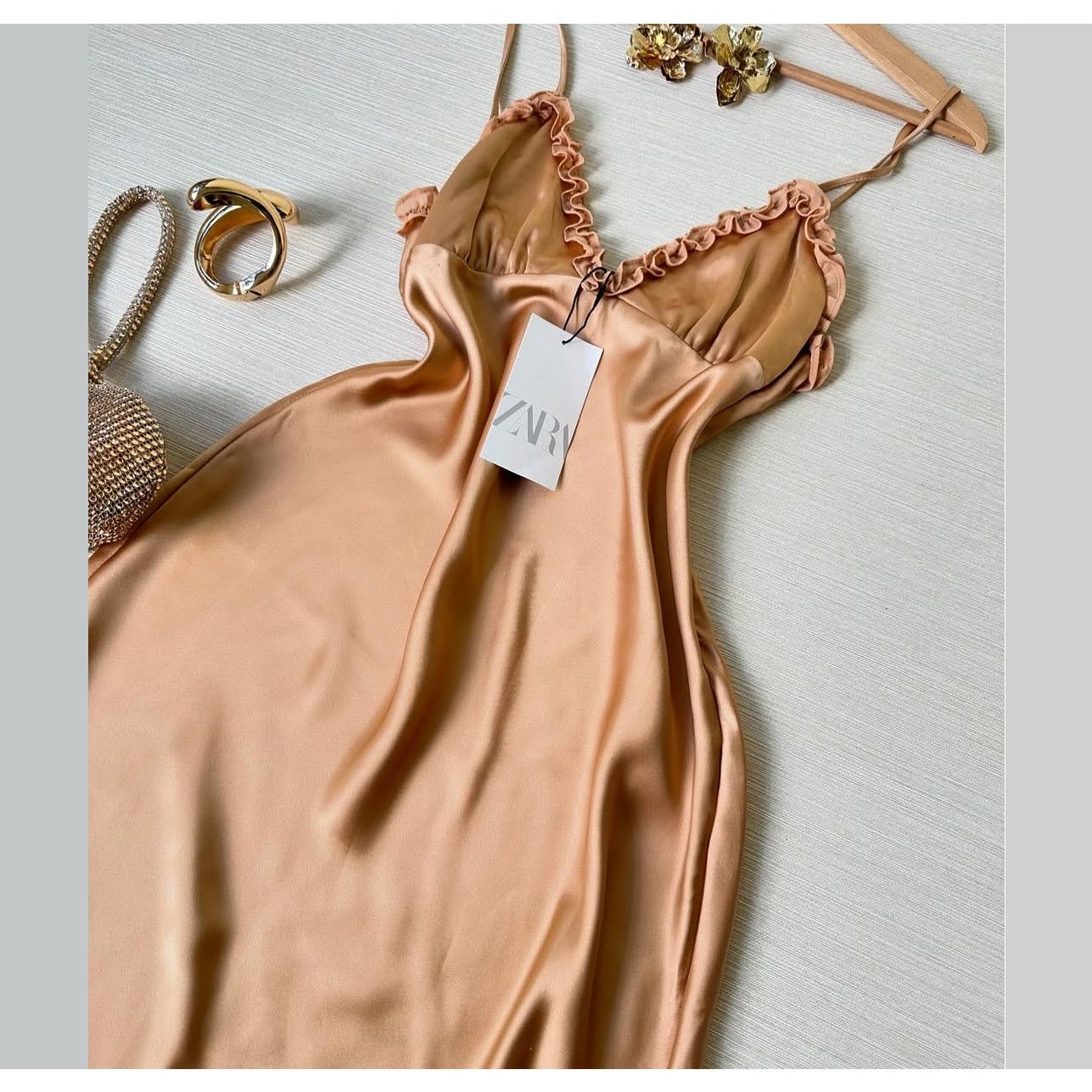 Zara RARE!!! ZARA Satin Effect Slip Dress Size XL / US 12-14 / IT 48-50 - 23 Thumbnail