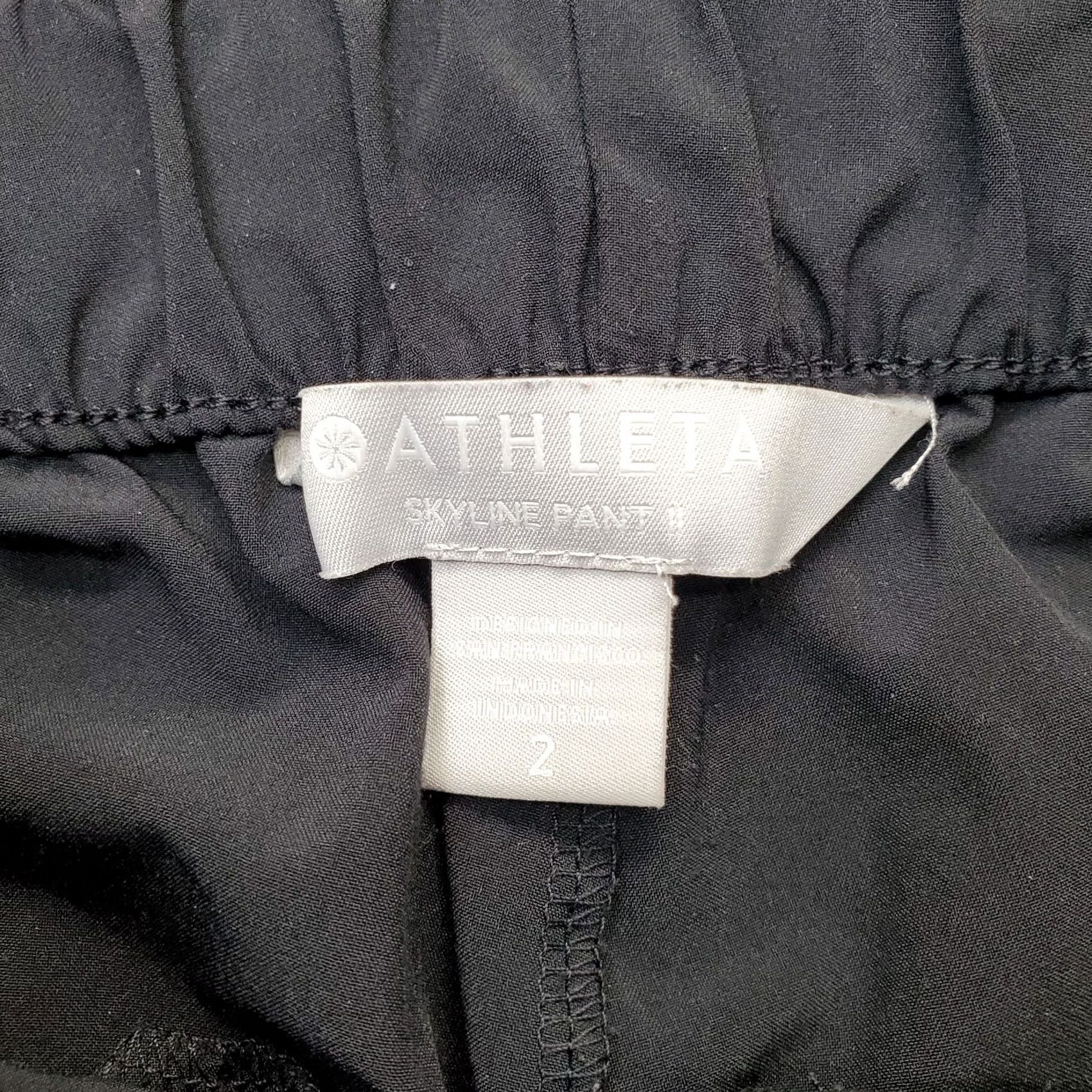 Athleta Athleta Pants II Womens 2 Black Pleated Comfort Stretch Belted Waist Size 26" / US 2 / IT 38 - 7 Thumbnail