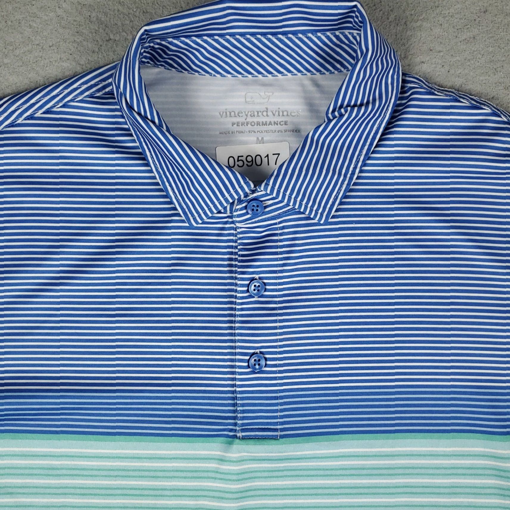 Vineyard Vines Vineyard Vines Polo Shirt Mens M Blue Striped Performance Golf Stained Size US M / EU 48-50 / 2 - 2 Thumbnail