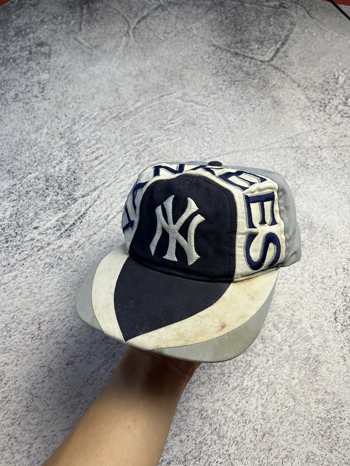 MLB Crazy Vintage Y2K New York Yankees Cap Drill Graffiti Style Size ONE SIZE - 5 Thumbnail