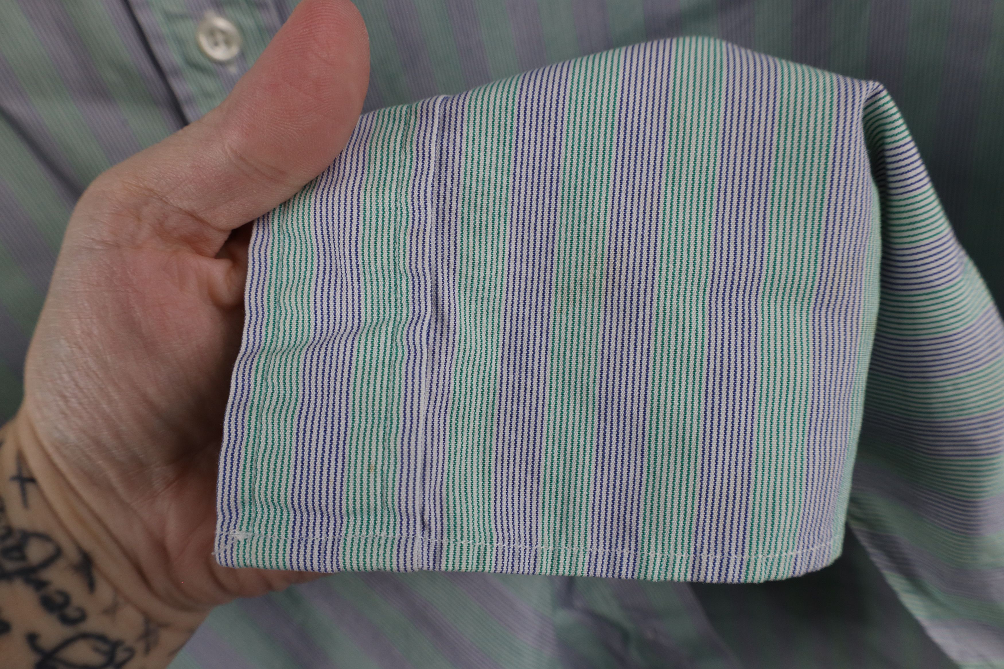 Nautica × Vintage Vintage 90s Nautica Pinstriped Collared Button Shirt Cotton Size US M / EU 48-50 / 2 - 6 Thumbnail